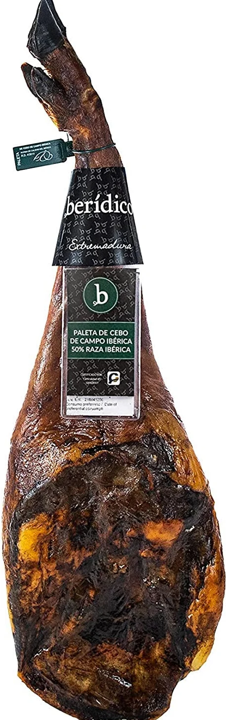 Paleta de Cebo de Campo Ibérica. 50% Raza Ibérica. "Etiqueta Verde". Pieza de 5 Kg aprox. Elaborada Artesanalmente. BERÍDICO. Paleta Iberica. Extremadura.