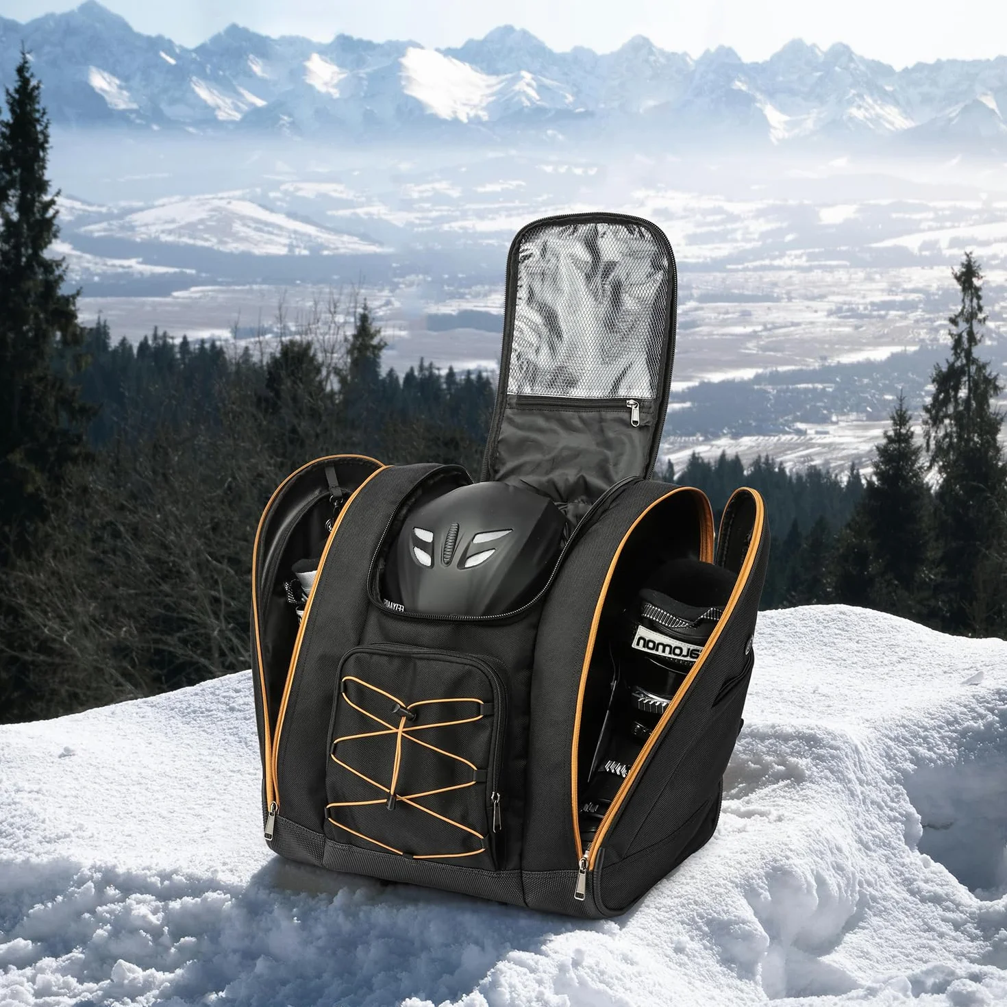 Mochila para botas de esquí 50 L, bolsa de snowboard, viaje, equipo de esquí y accesorios