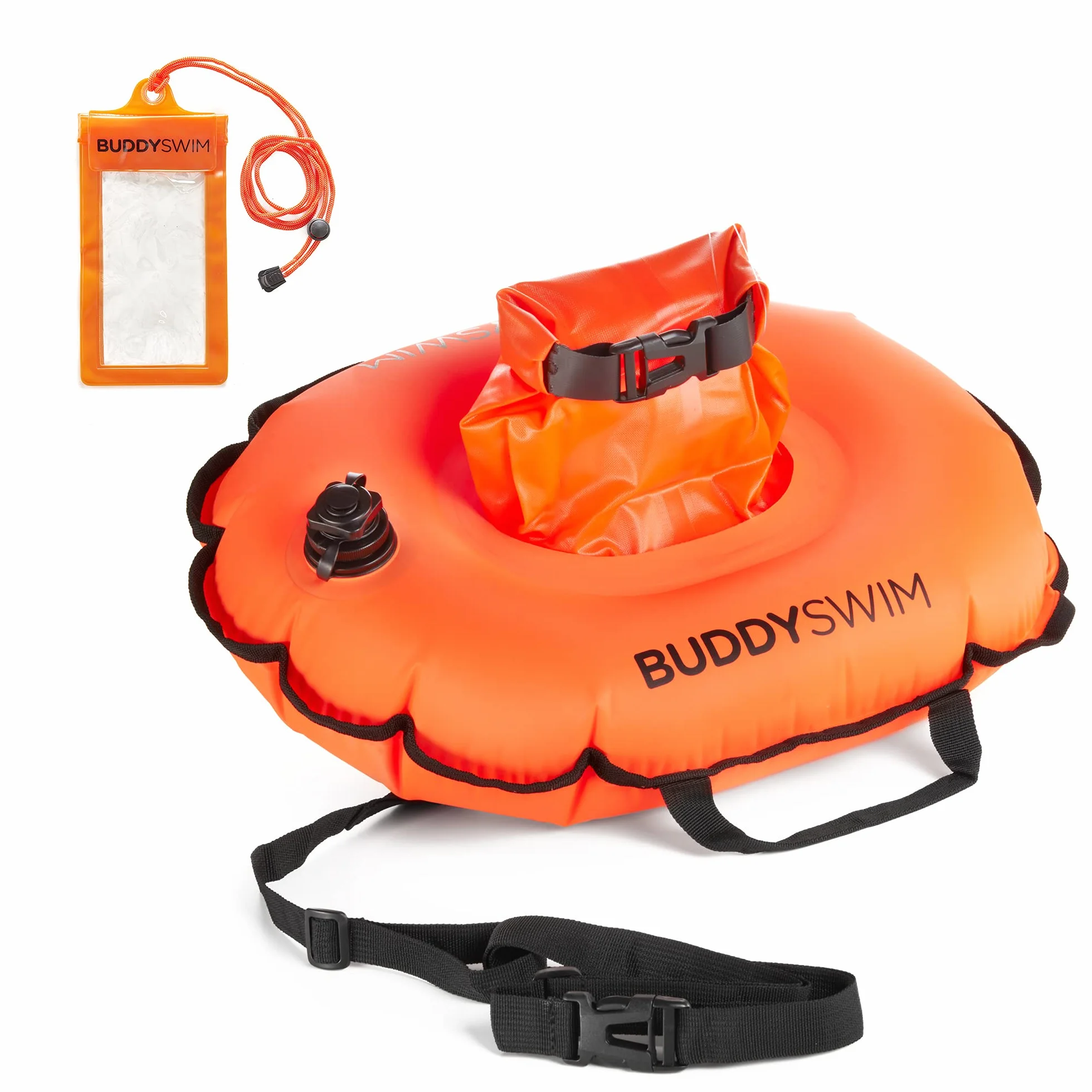 Hydrastation 10 L Boya de Natación Aguas Abiertas con Bolsa Estanca Central y Funda Impermeable para Móvil