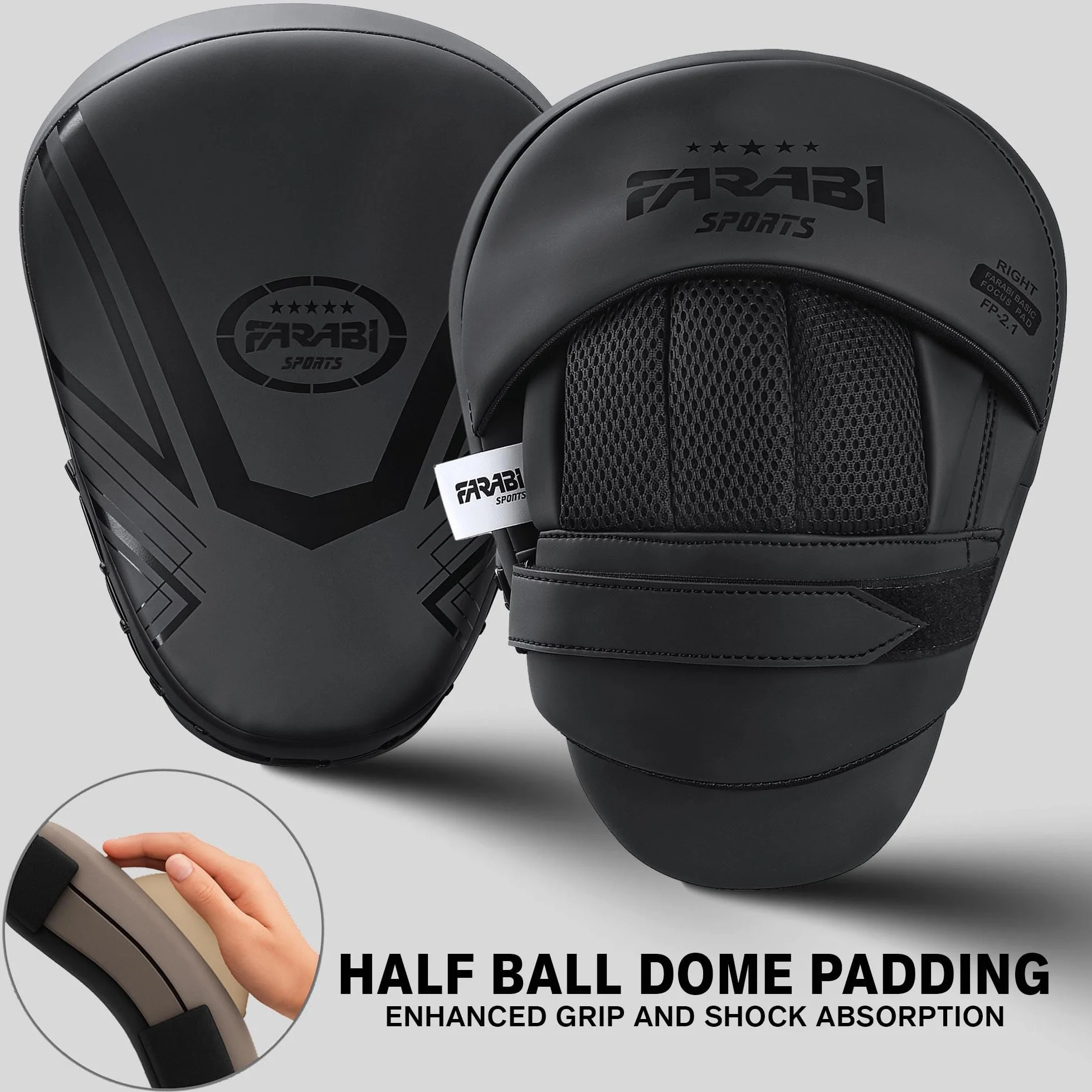 Farabi Sports Manoplas Boxeo – Paos Muay Thai con Espuma Absorbente de Golpes, Correa de Velcro & Transpirables para Entrenamiento