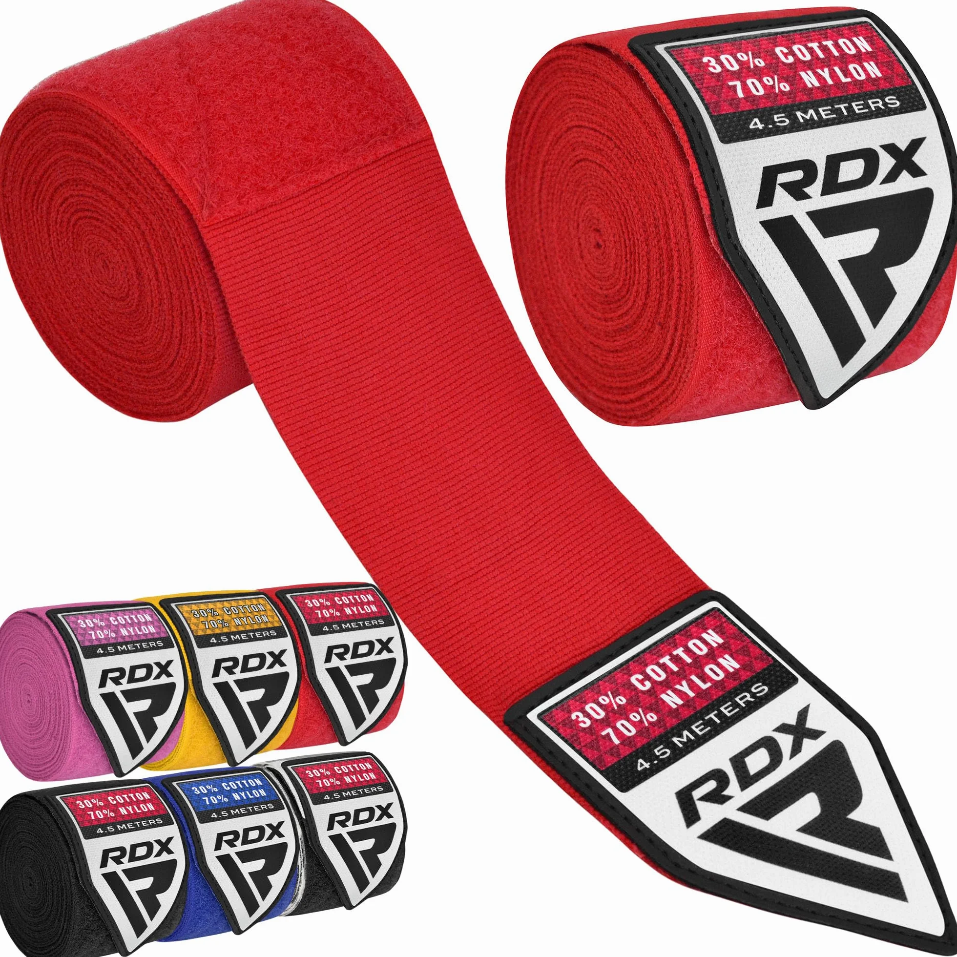 RDX Boxeo Guantes Interiores 4,5 Metros 180 Pulgadas Elástico Correa de Muñeca Vendaje Envolturas Entrenamiento Artes Marciales