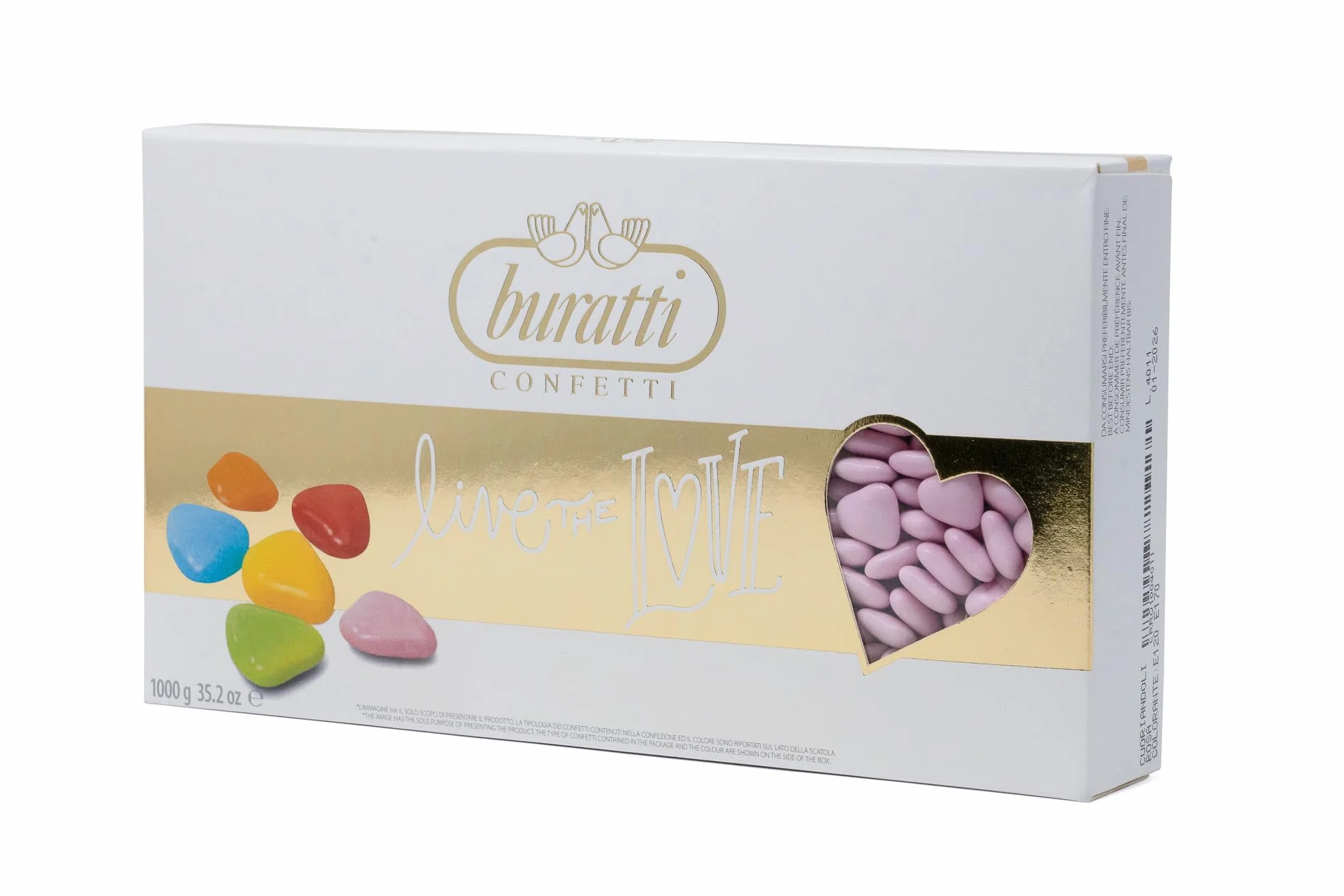 Buratti Confetti Chocolate corazon Rosa 1000 g