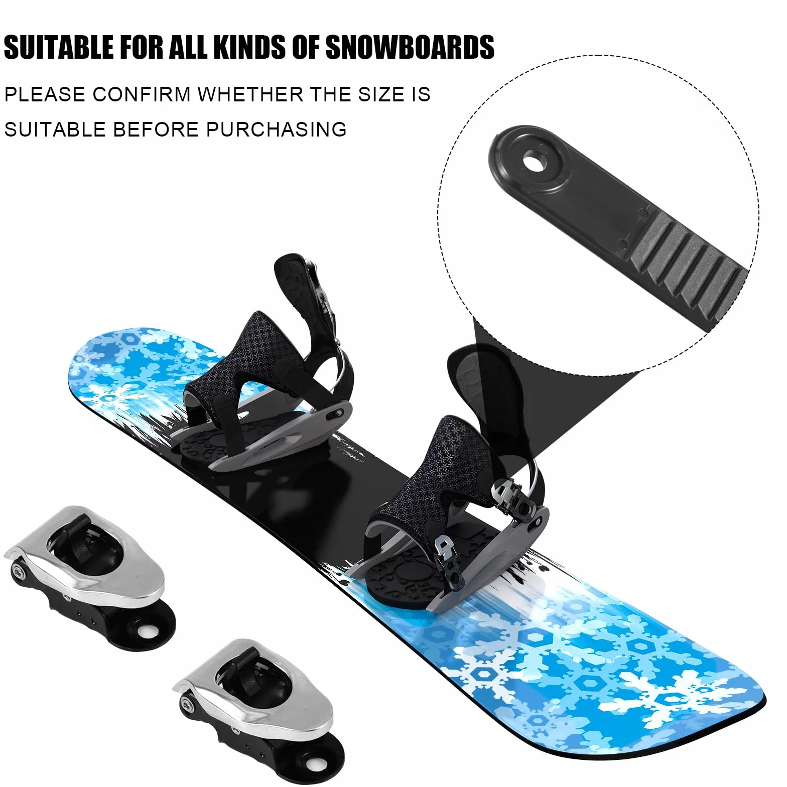 Correas de Snowboard Gosknor 6uds con Hebillas, Correas de Sujeción Elástica para Fijación de Snowboard