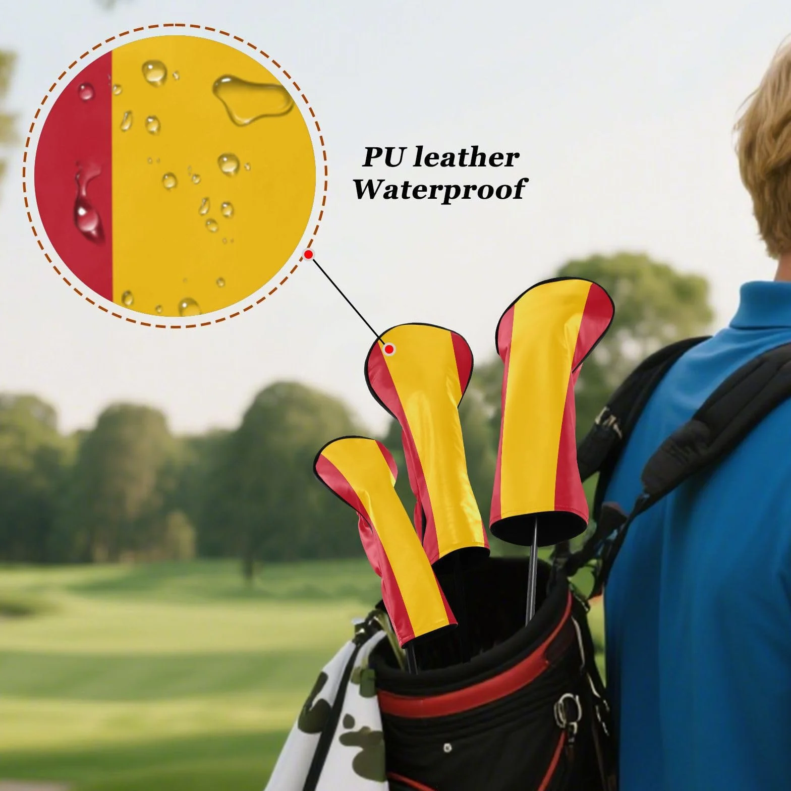 Funda para cabeza de golf España cuero primera calidad etiqueta número driver Fairway Hybrid Wood
