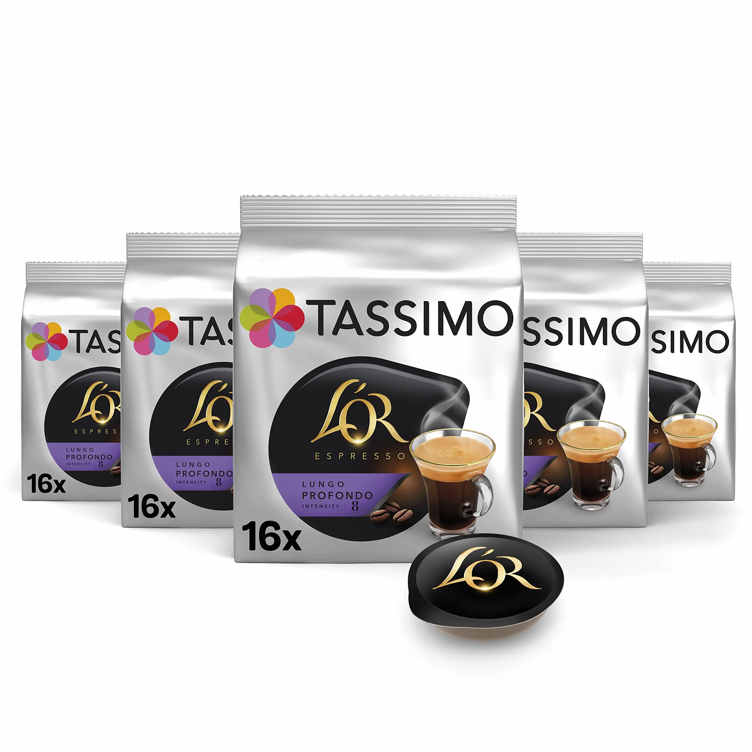 L'OR Cápsulas de Café Lungo Profondo Intensidad 8 Compatibles Tassimo 80 Pack