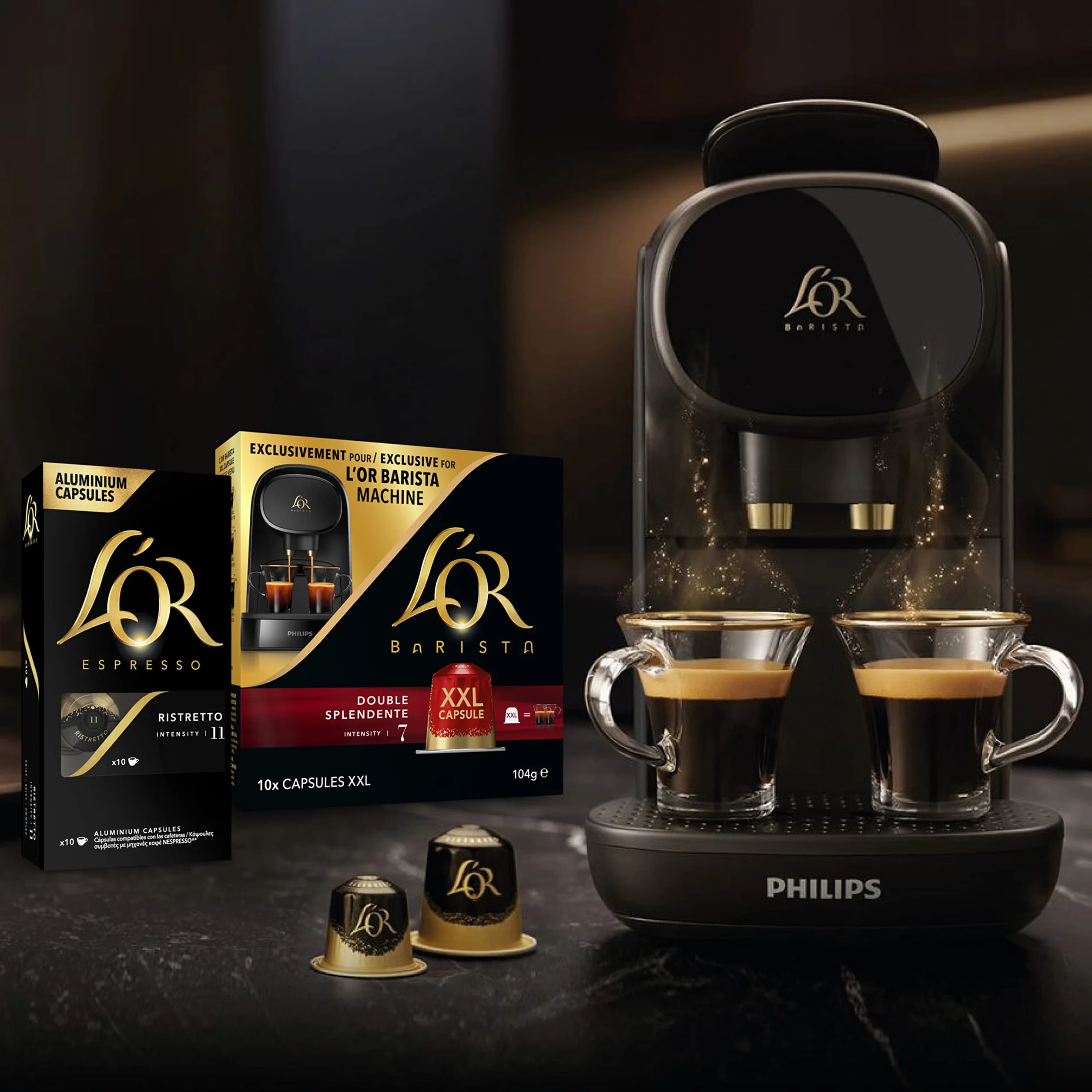 L'OR Espresso Cápsulas de Café Ristretto Decaffeinato | Intensidad 9 | 100 Cápsulas Compatibles Nespresso (R)