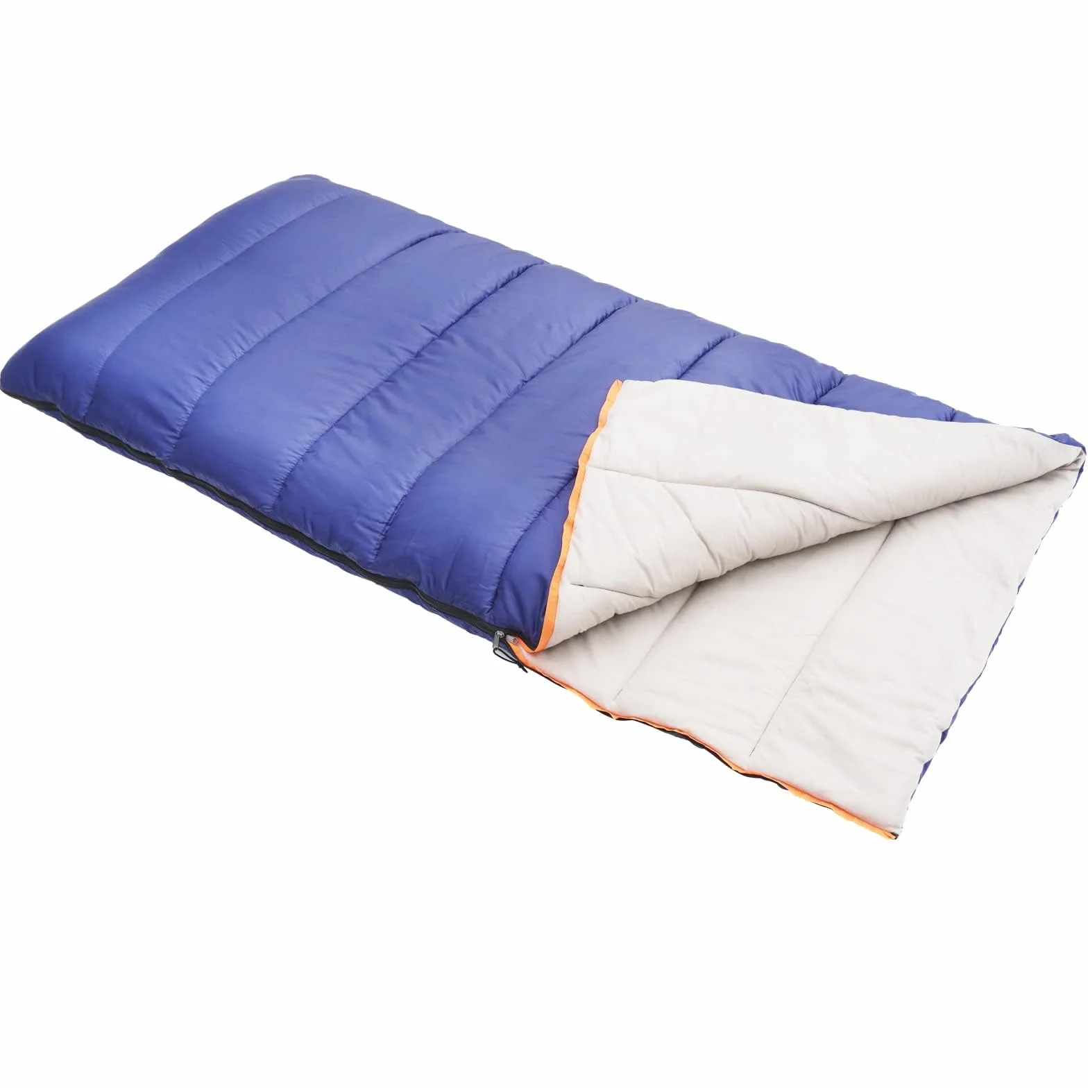 Amazon Basics Saco de Dormir Ligero, 4 Estaciones, para Clima Frío y Cálido, Camping y Senderismo, 190 x 83 cm, Azul