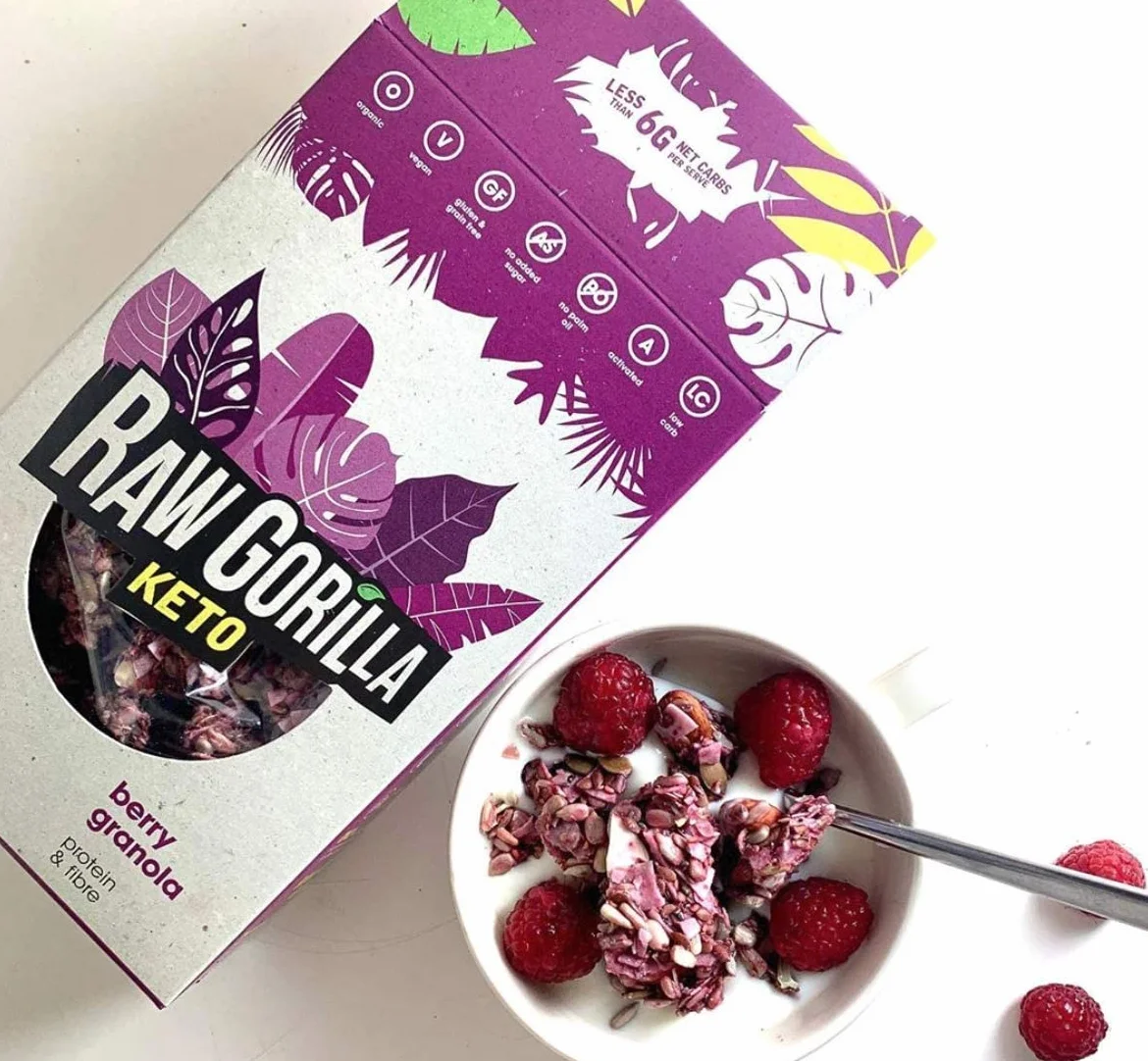 Raw Gorilla Granola keto con frambuesa 250 g
