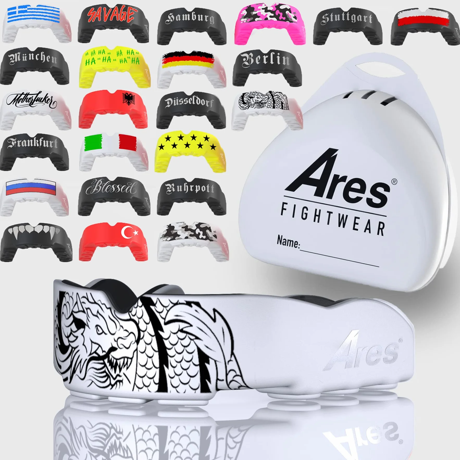 SlimLine Cajas para Protectores Bucales con Caja de Almacenamiento para Artes Marciales MMA