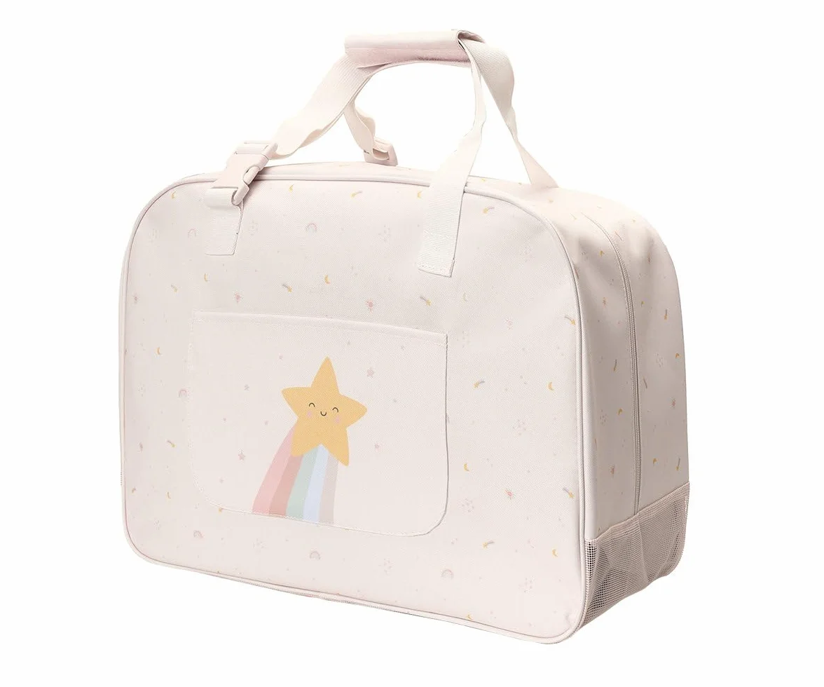 Bolsa de playa de malla antideslizante grande con bolsillo exterior y cremallera