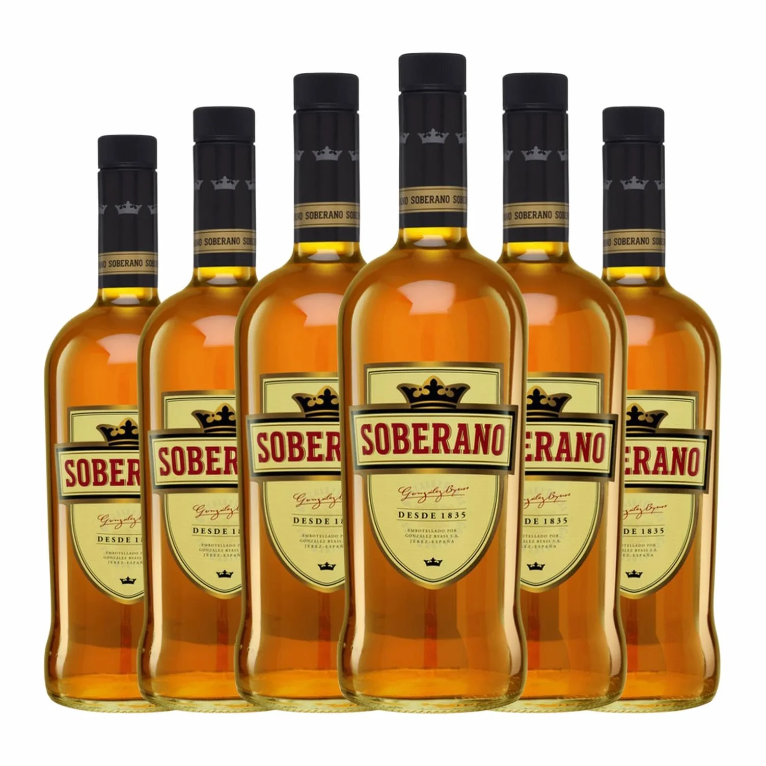 Brandy González Byass Soberano Jerez-Xérès-Sherry 1 L Caja de 6 Botellas