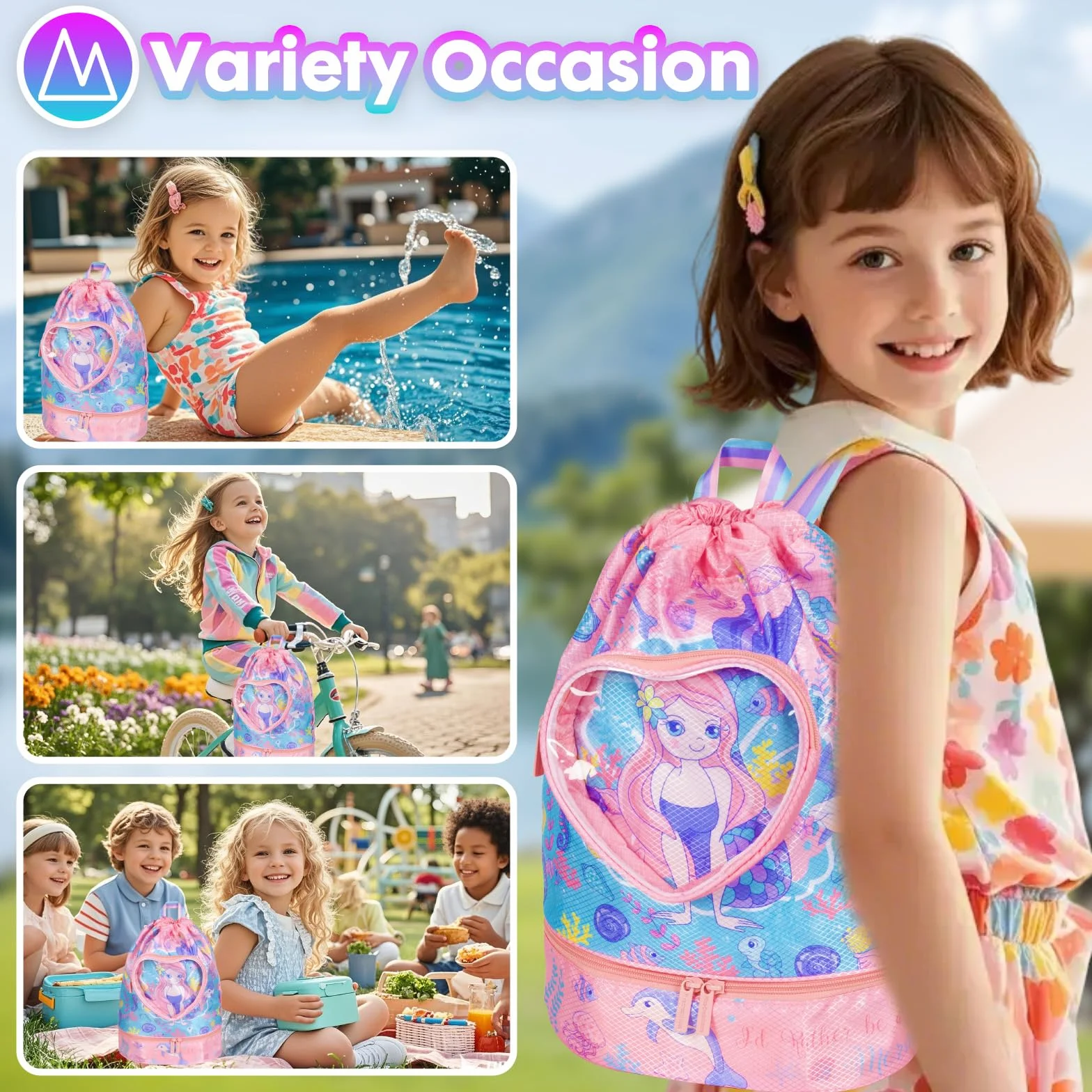 PinkSheep Bolsa de natación impermeable para niños con compartimento para zapatos