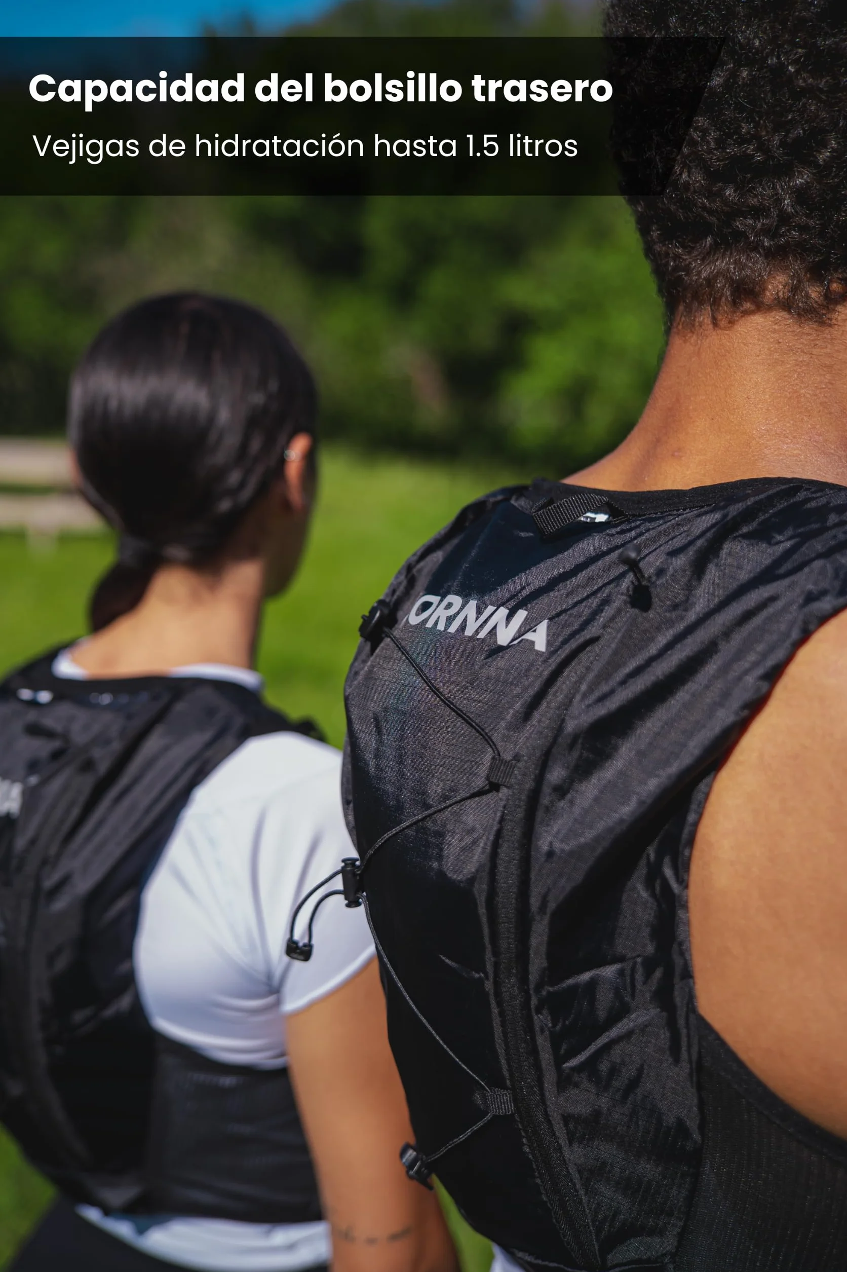 Chaleco Hidratación Trail Running Light Edition V1 con 2 Soft Flask 500ml, Mochila de Correr Hombre Mujer