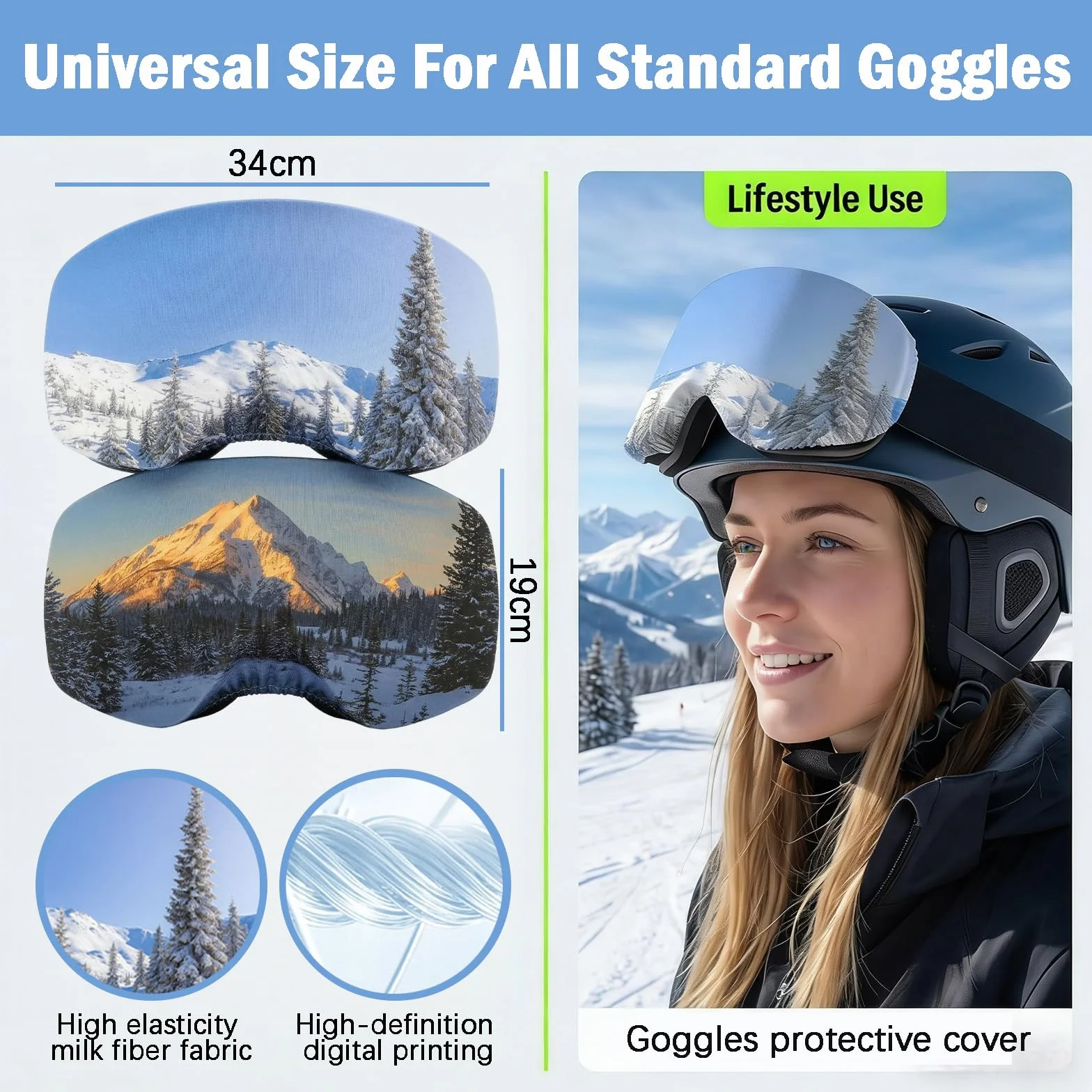 Fundas protectoras para gafas de esquí resistentes al impacto y agua, ligeras y compactas