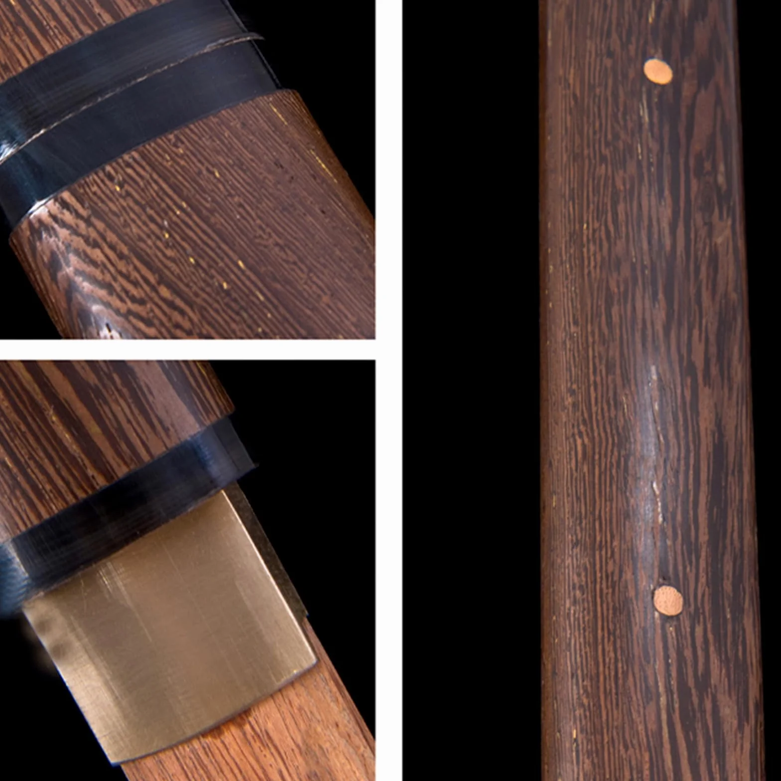 Espada recta samurái de palisandro natural 103 cm con vaina de wengué, bokken hecho a mano para práctica de kendo