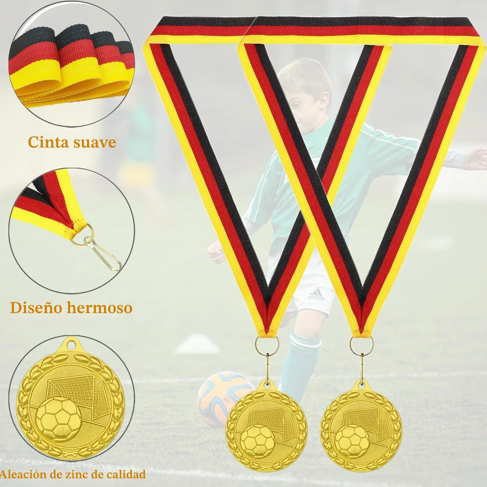 Medallas de Fútbol 12 piezas Pulseras de Fútbol Regalos de Fiesta para Niños Niñas