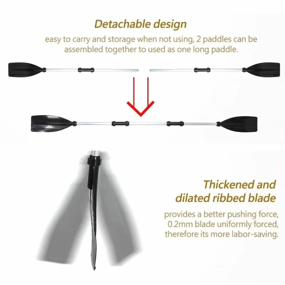 Remo Doble para Kayak, Aleación de Aluminio, Longitud Ajustable, Desmontable