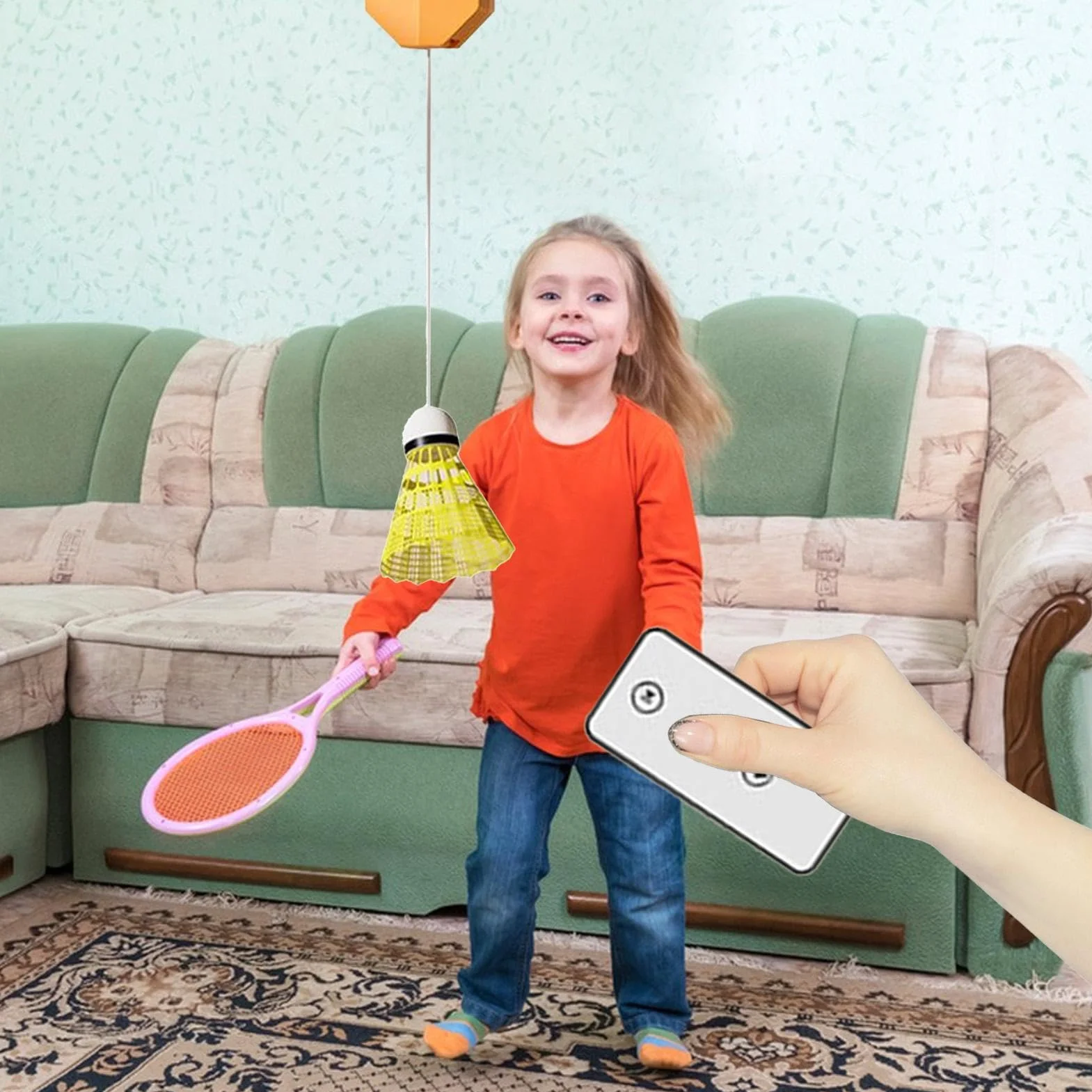 Bádminton de rebote automático entrenador portátil un jugador 6 bolas práctica en casa