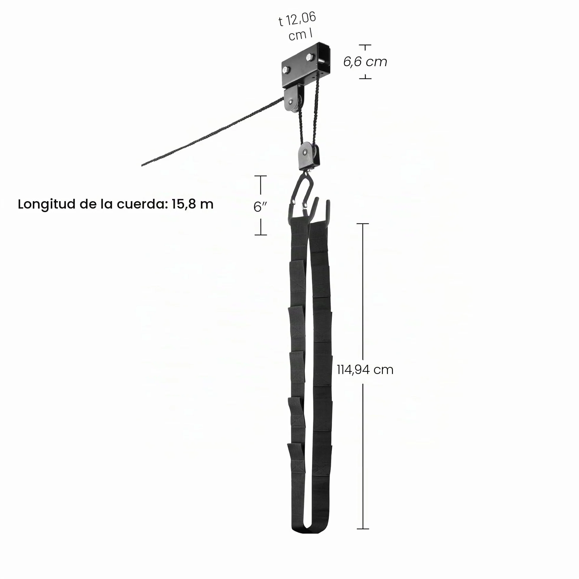 Sistema de polea Superior para Kayak, Canoa, Bicicleta o Escalera 125 Libras