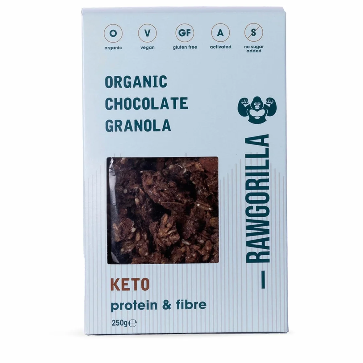 Raw Gorilla Granola Keto Con Cacao, 250 Gramo