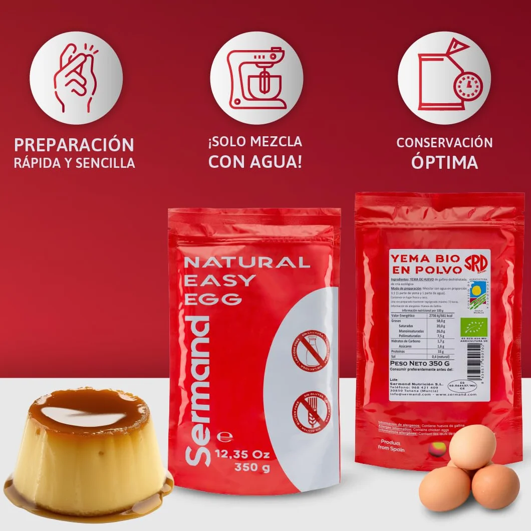 Yema de Huevo en Polvo Ecológico 350gr Sin Aditivos Sin Lactosa