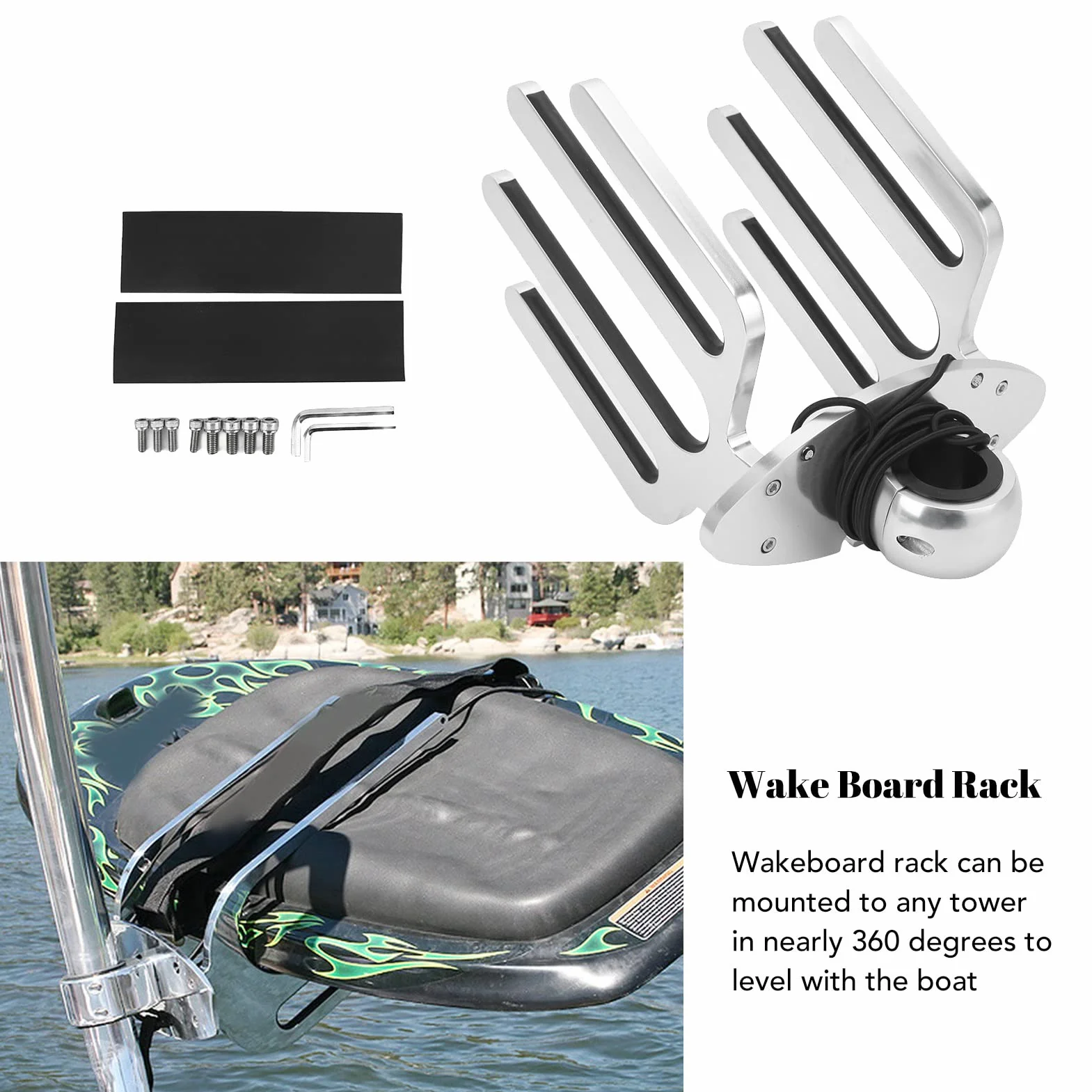 Sunicon Rack de torre de Wakeboard 6061 Aluminio Soporte rodilla 48-60 mm Tubo