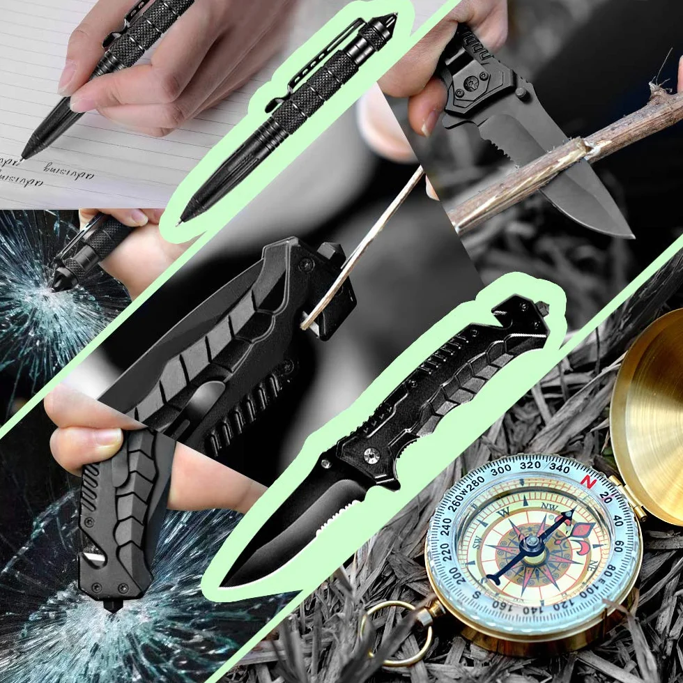 Kit de Supervivencia 33 en 1 Herramienta Multifuncional para Acampada al Aire Libre