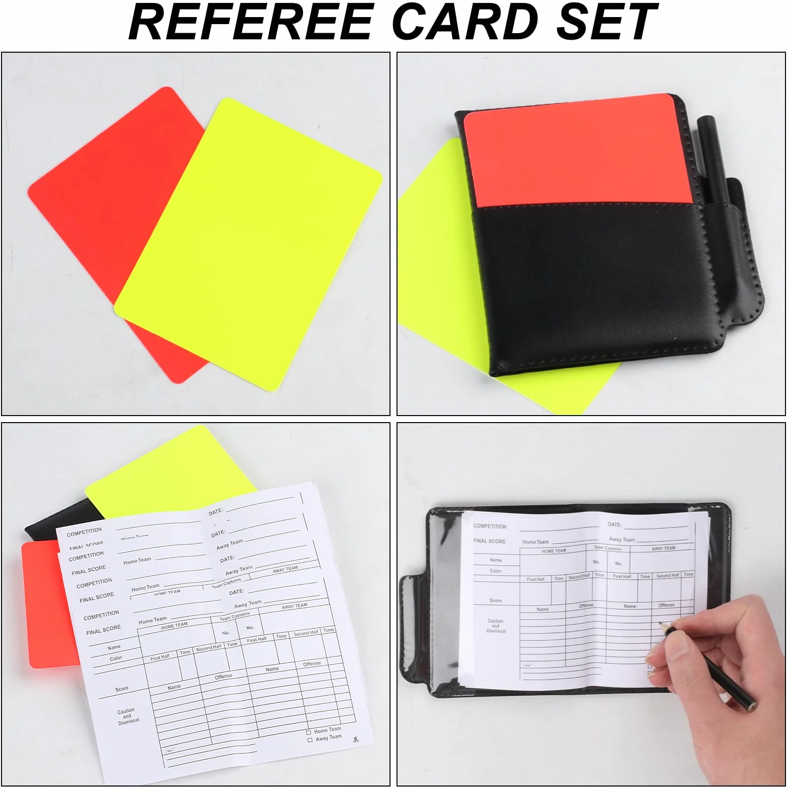 Set de Árbitro de Fútbol con Tarjetas Amarillas y Rojas y Cuaderno Deportivo