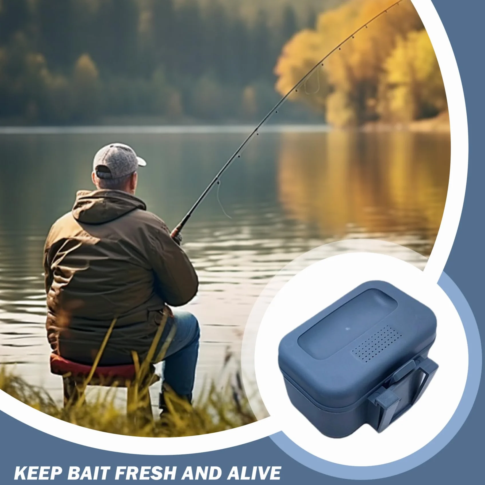 Caja de gusano de pesca de plástico con tapa a prueba de fugas y agujeros transpirables