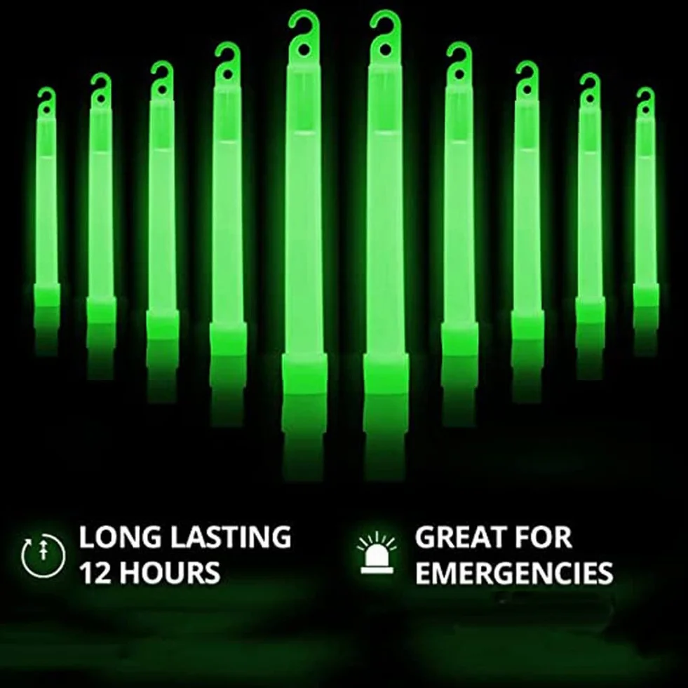 Kit de Supervivencia 10 Piezas Palos de Luz de Emergencia Brillantes para Acampar