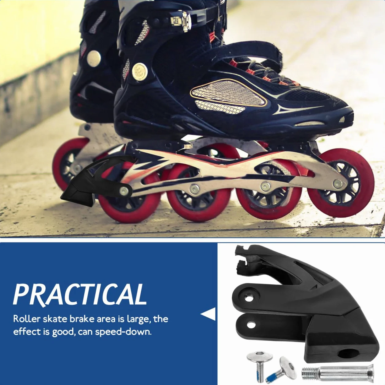 UPKOCH Patines Tope De Freno Universal Repuesto Pastilla Bloqueo 4.13x3.46x1.57 Pulgadas