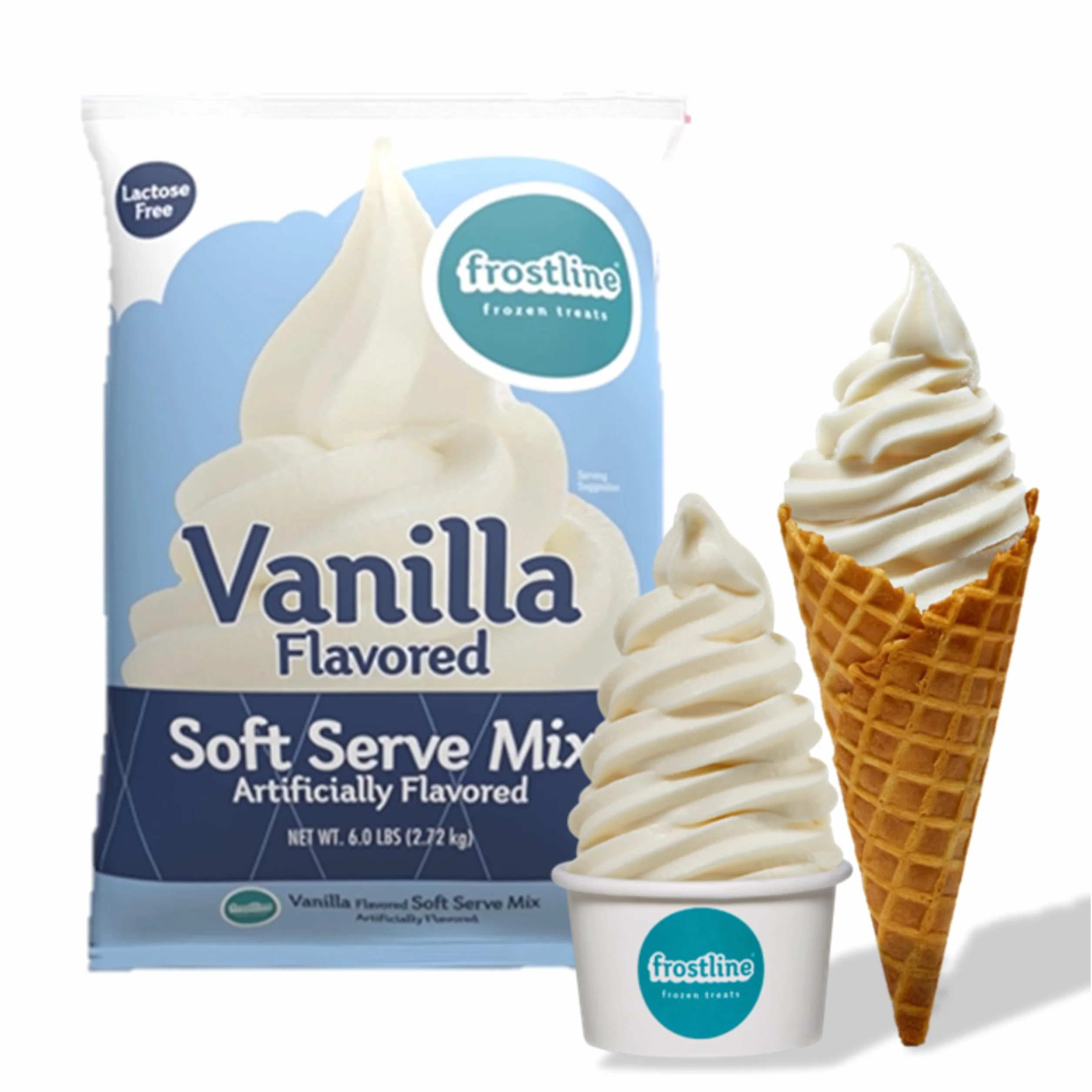 Frostline Vanilla Soft Serve Ice Cream Mix (Large 6 Pound Bag)