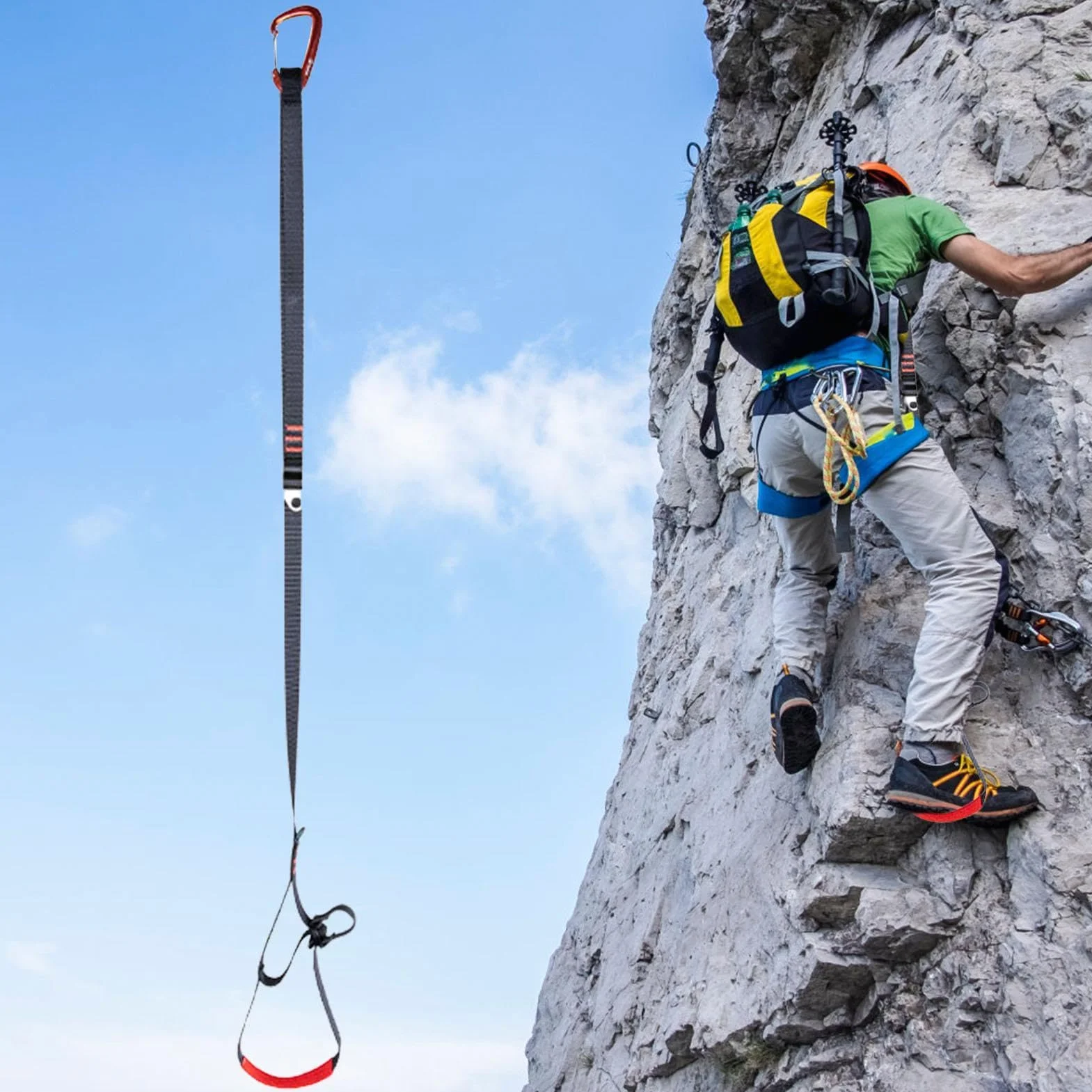 Foot Loop Ascender Correa de Escalada 14,5 cm Nailon Exteriores Eslinga de Pies Espeleología SRT