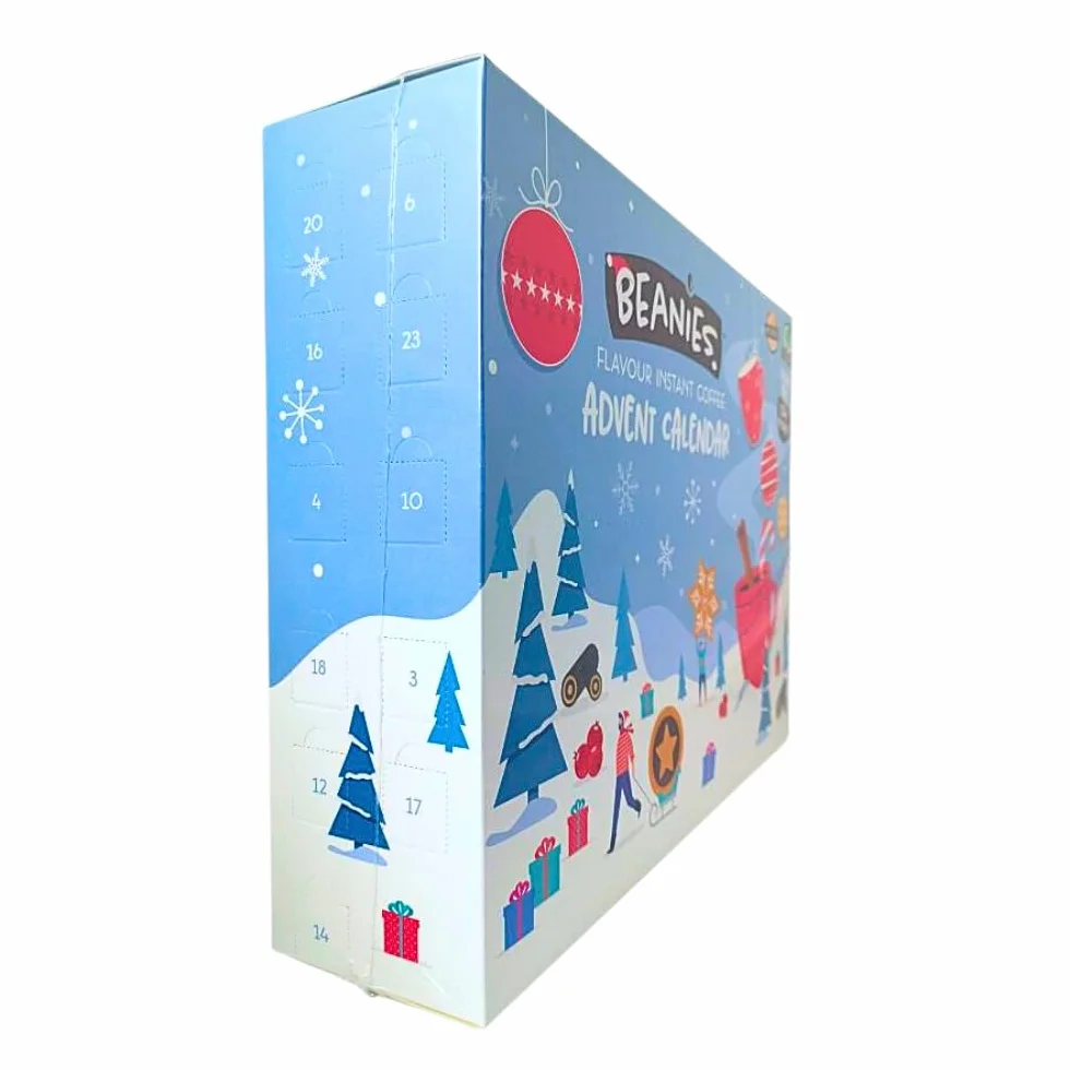 Beanies Coffee Calendario de Adviento de Navidad 2023 | Juego de regalo de café saborizado de 24 días | Regalos de café de Navidad para hombres y mujeres | Decoraciones de árbol de Navidad | Regalos