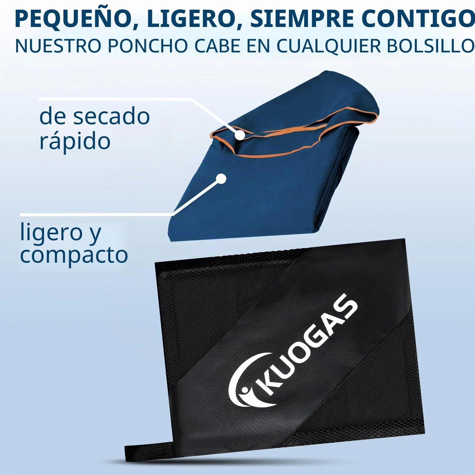 KUOGAS Poncho de Baño para Mujer y Hombre 117x88cm Microfibra Toalla de Playa