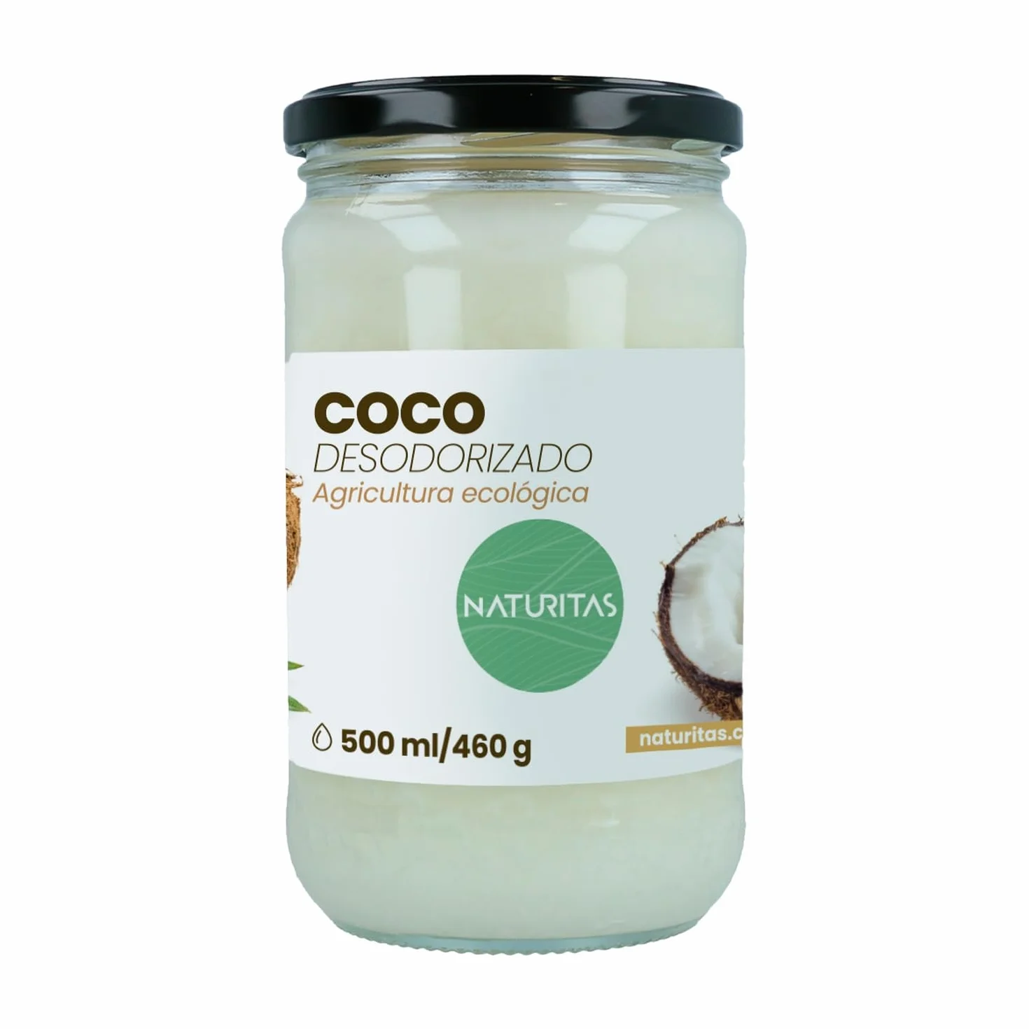 Coco sin olor BIO | 500 ml | Naturitas Essentials | Aceite de coco Bio desodorizado | Punto de humo alto sin refinar | Aceites y Vinagres