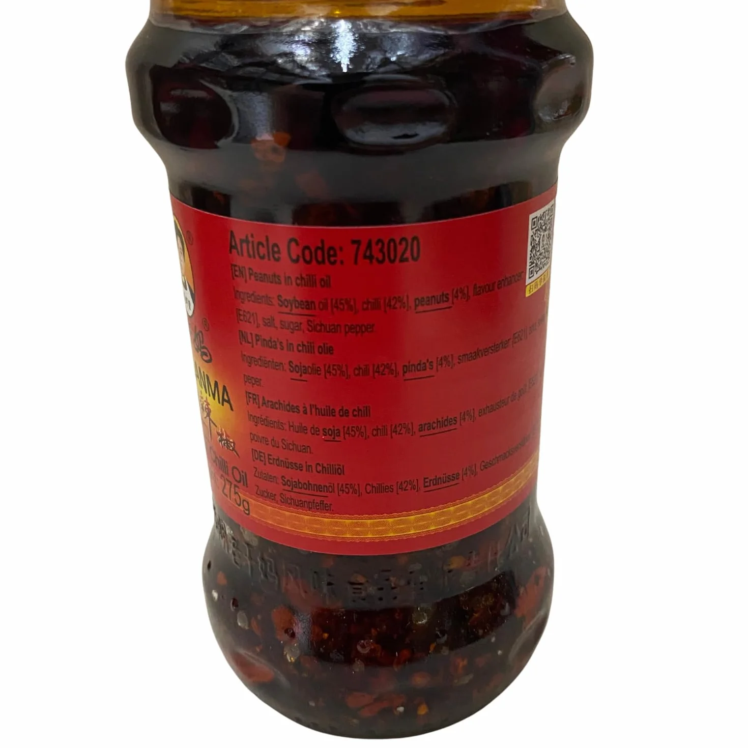 Lao Gan Ma Paquete de Aceite de Guindilla de 1 x 275 Gr 280 g
