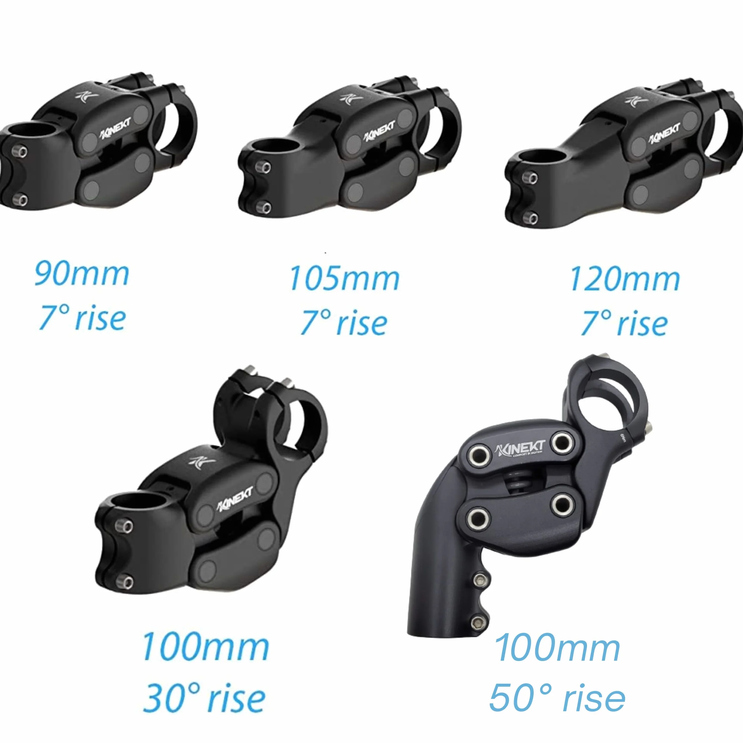 KINEKT Rise Verstellbare Fahrradlenkervorbau für Mountainbike, Rennrad, MTB, BMX