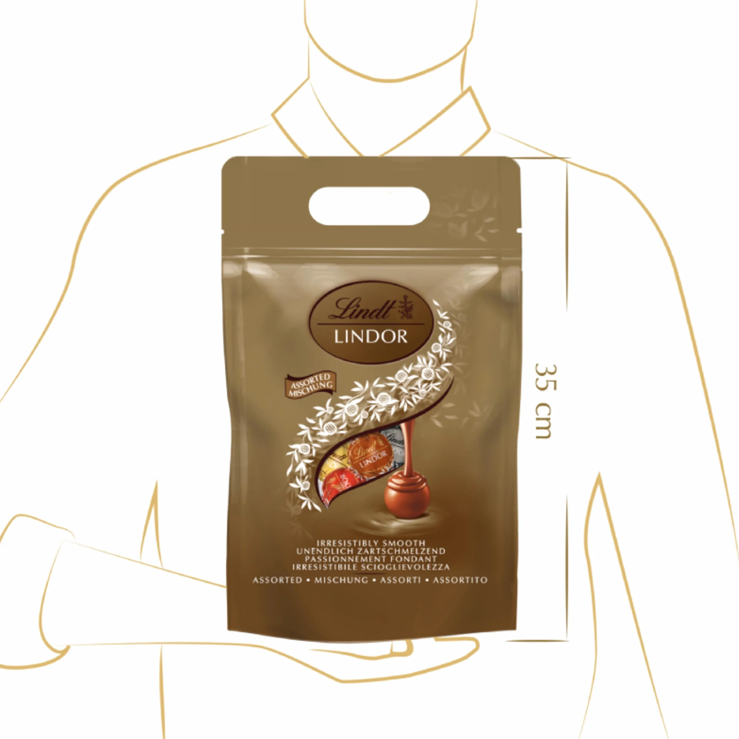Lindt LINDOR bombones surtido-Aproximadamente 80 bolas,1kg chocolate negro 70%,chocolate con leche,chocolate blanco,chocolate con avellanas,con relleno de chocolate cremoso