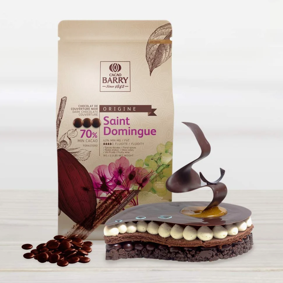 Cacao Barry Origine - 70% Saint Domingue Chocolate Negro Cobertura (pistoles) 2.5kg