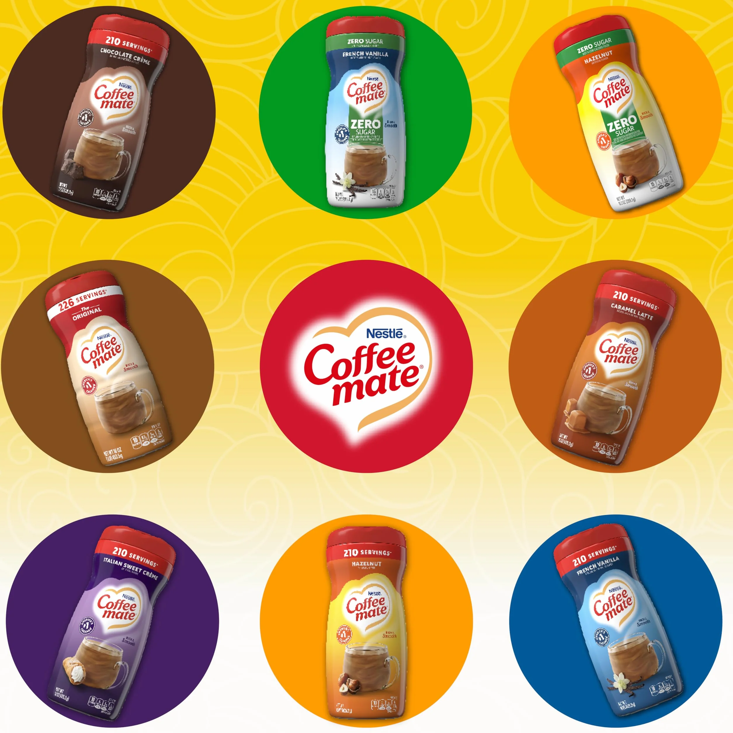 Coffee-mate Hazelnut, Sugar-Free Powdered Coffee Creamer, 10.2-Ounce Packages (Pack of 6)
