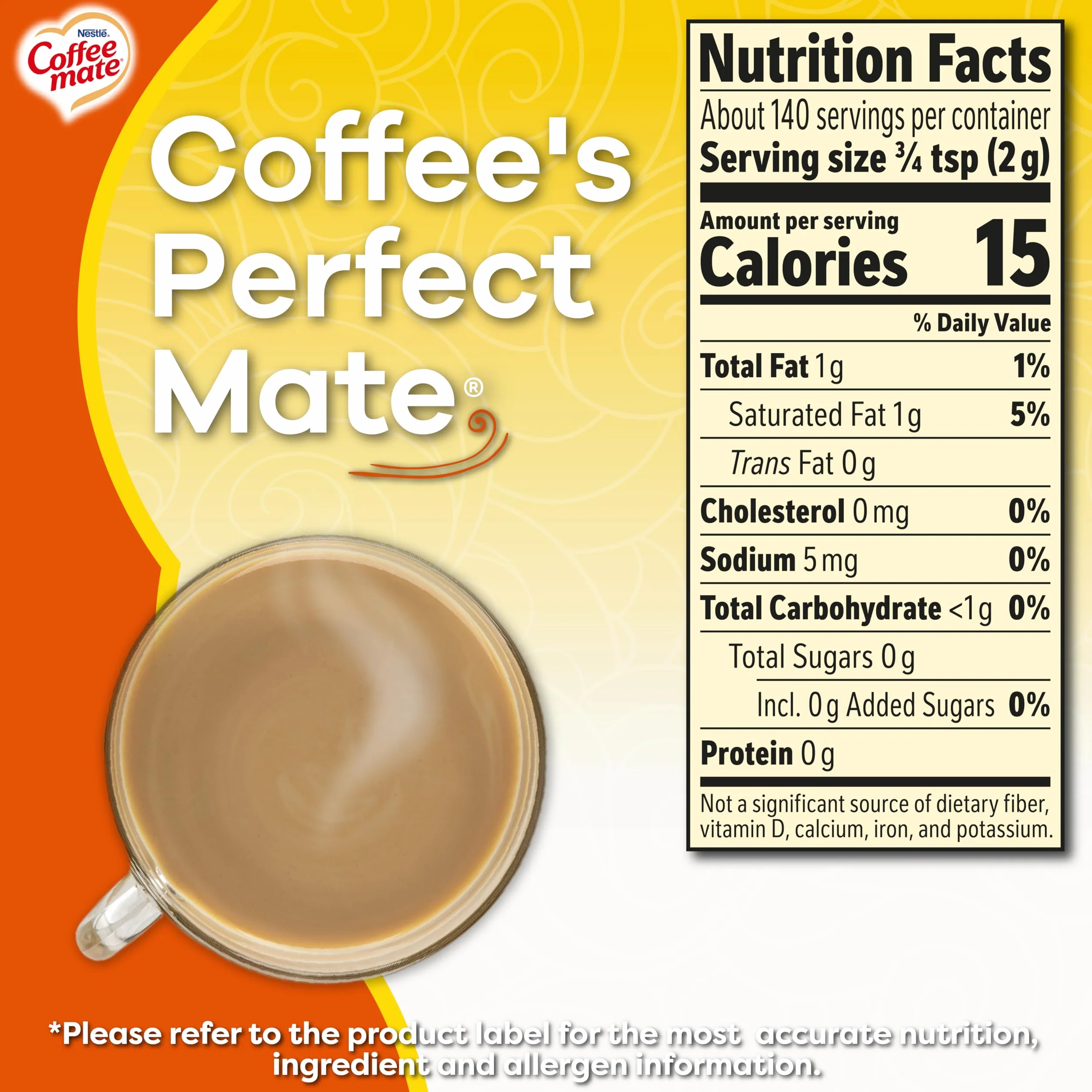 Coffee-mate Hazelnut, Sugar-Free Powdered Coffee Creamer, 10.2-Ounce Packages (Pack of 6)
