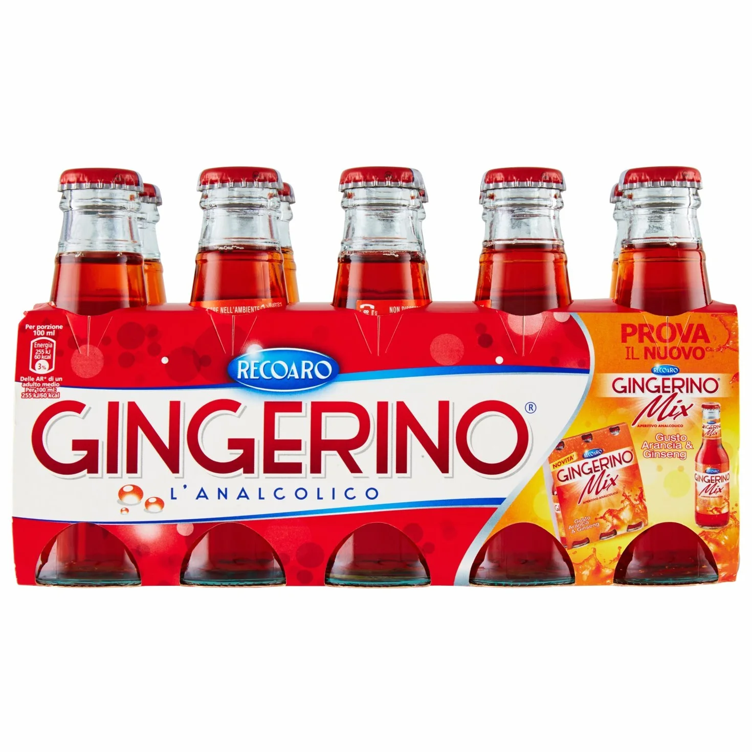 Gingerino Recoaro 0505077 Aperitivo antialcohólico, Cl 10 (Cluster) - [Pack de 2]