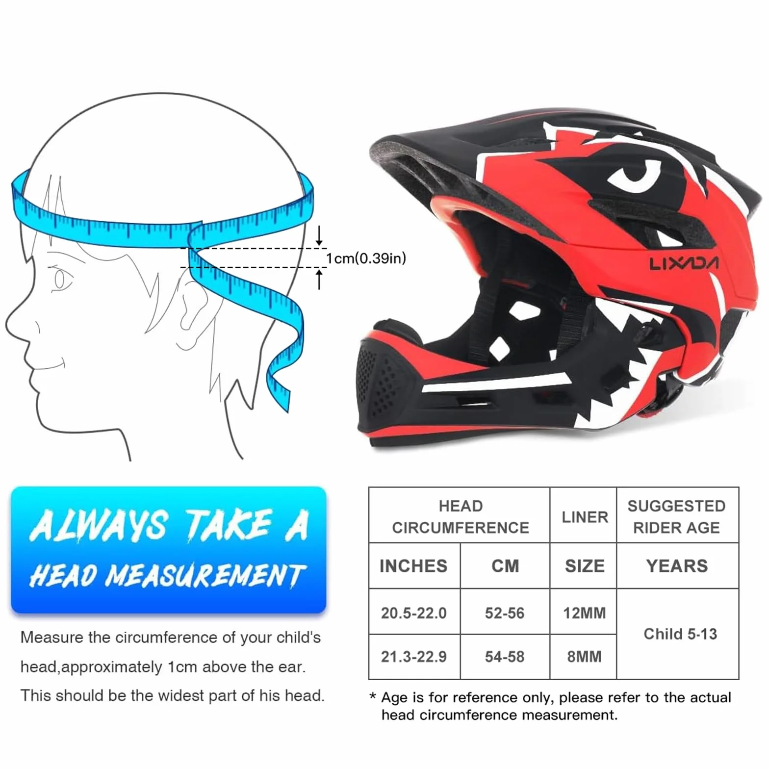 Lixada Casco Integral Niños Desmontable Casco de Seguridad Deportivo Bicicleta Ciclismo Patinaje