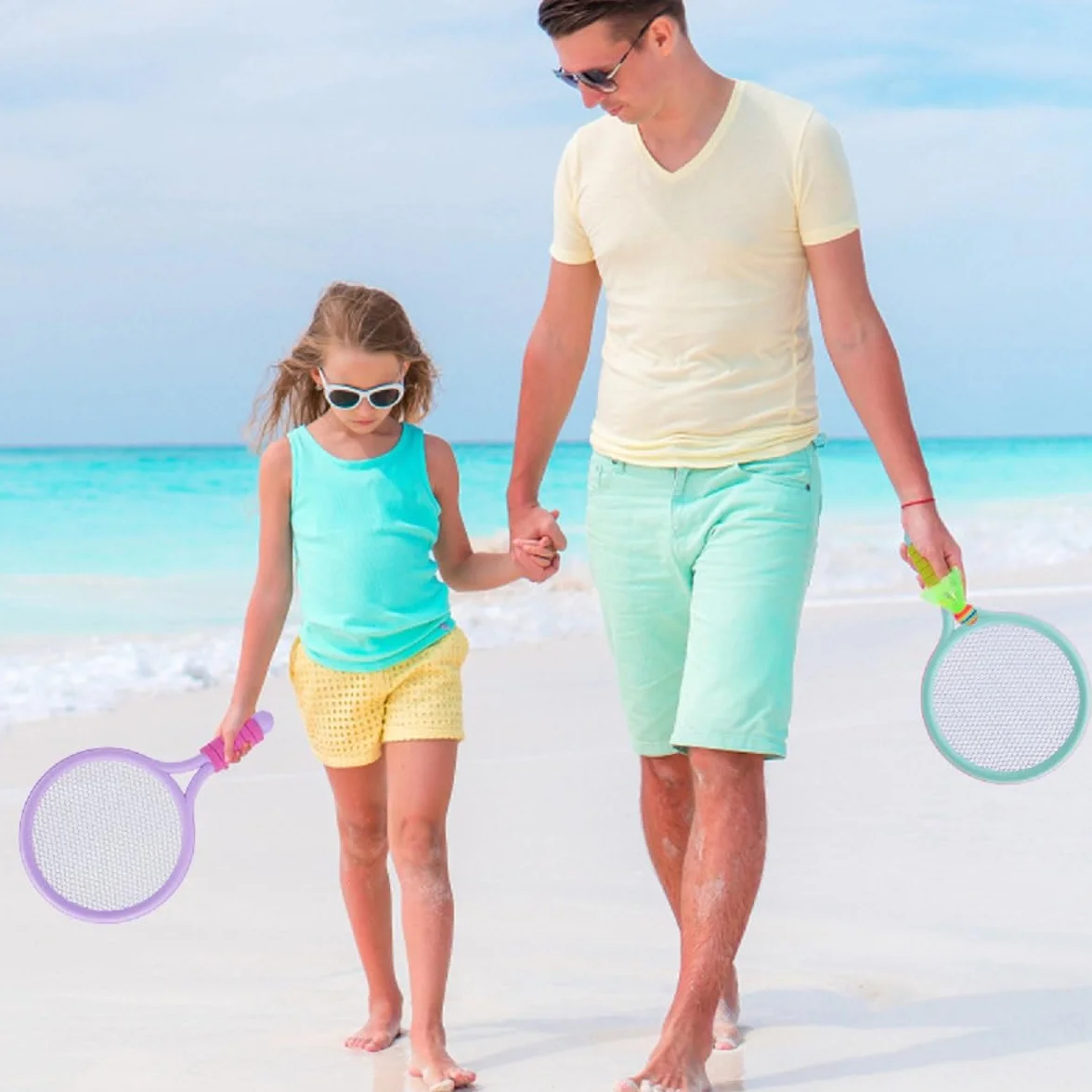 Raqueta de Tenis y Bádminton 2 en 1 para Niños - Juguete de Playa Infantil