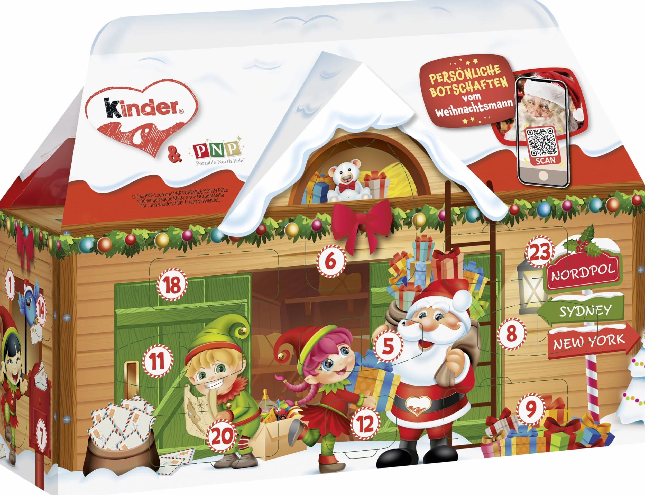 Kinder Chocolate House Calendario de Adviento de Navidad 2025, chocolate con leche fino con relleno lechoso, 24 piezas (234 g)