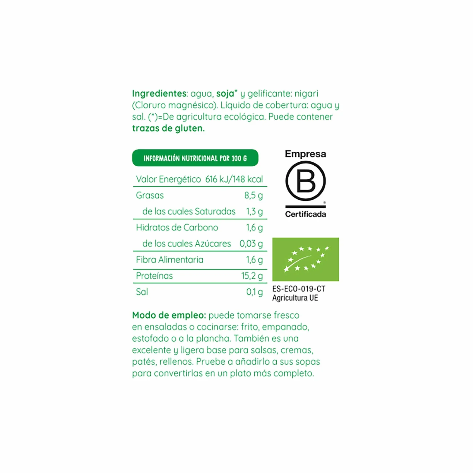 ECOCESTA MEJOR CADA DIA - Tofu Ecológico - Bote de 430 g - Apto para Veganos - Ayuda a Cuidar la Flora Intestinal - Alto Contenido en Proteínas - Indicada como Alternativa Vegetal a la Carne