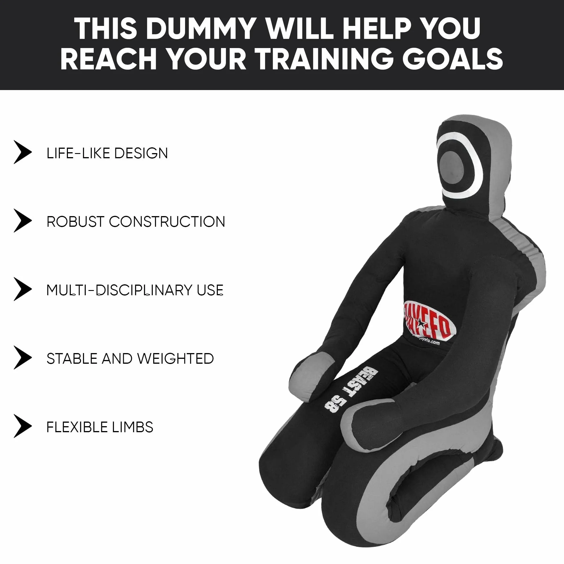 JAYEFO Beast 58 BJJ Jiu-Jitsu Maniquí de Lucha Libre Brasileño para Entrenamiento de MMA y Boxeo