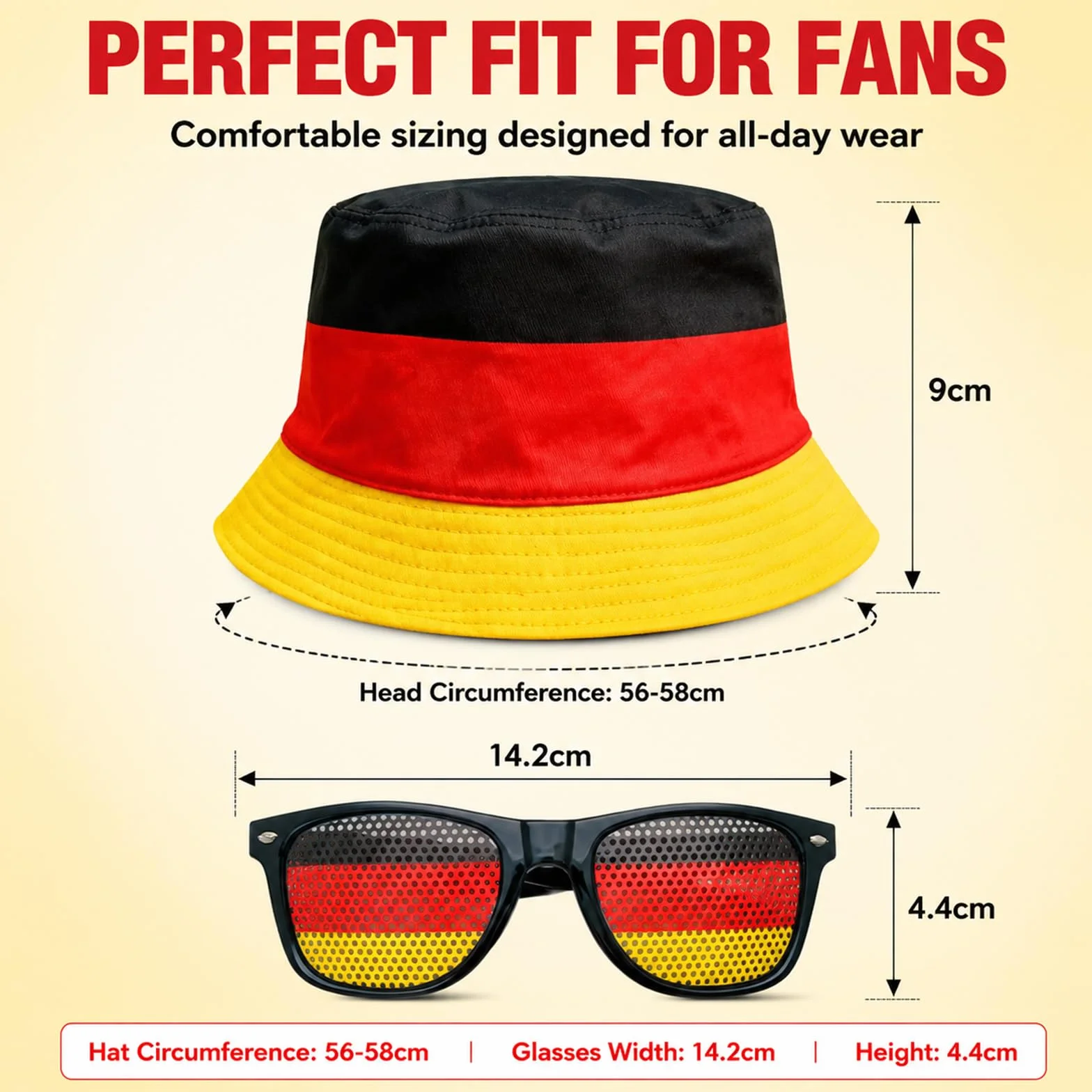 Alemania Gorra Gafas Accesorios Fútbol Fiesta 2 Piezas