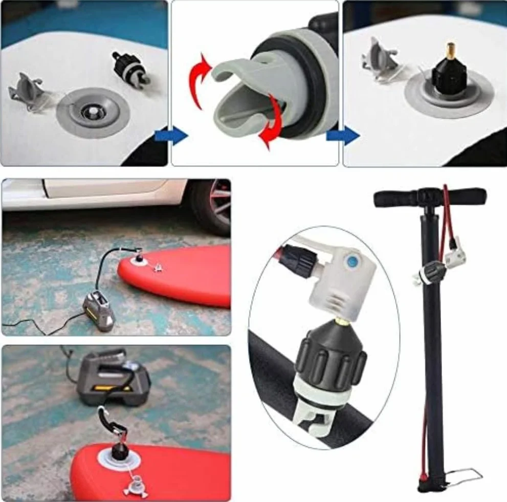 anso Adaptador de paleta de surf, bomba de kayak, compresor inflable, accesorios de válvula de conmutación para barco